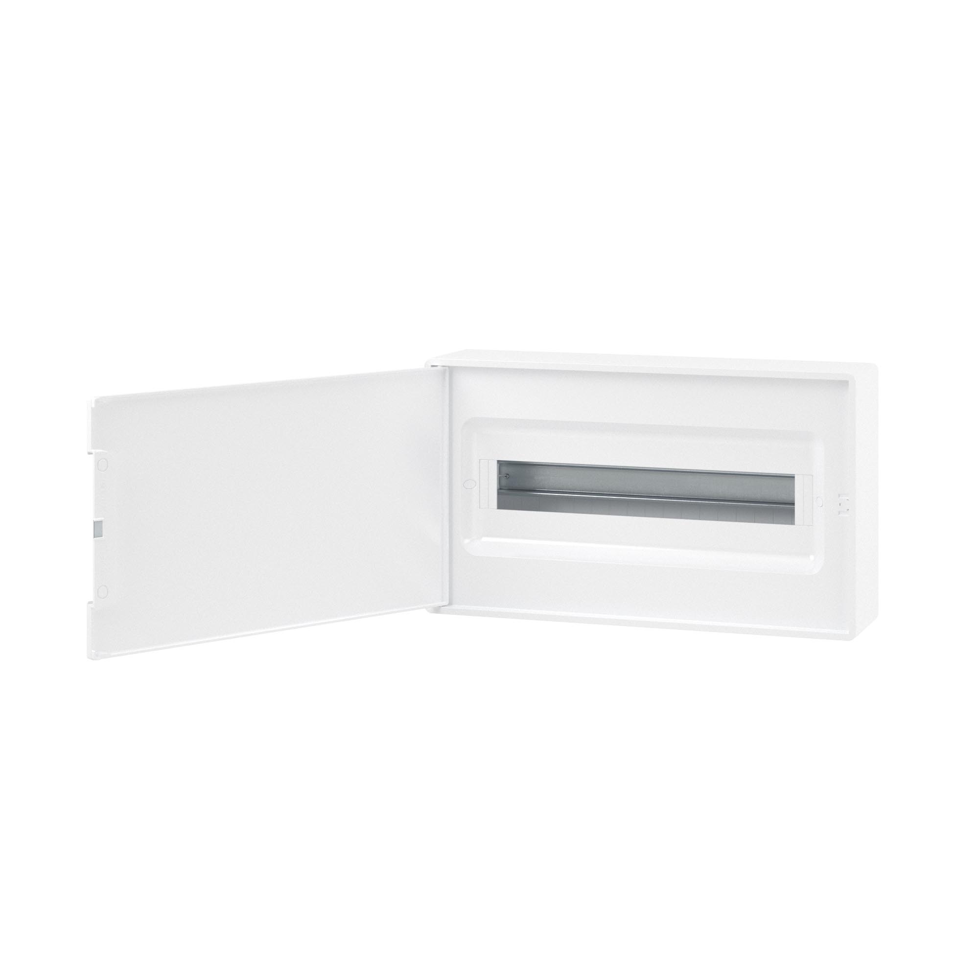 Щиток 18 мод настенный Фрейм (FRAME), белый с белой дверцей, с 2 шинами PEN на 8 и 10 отв.