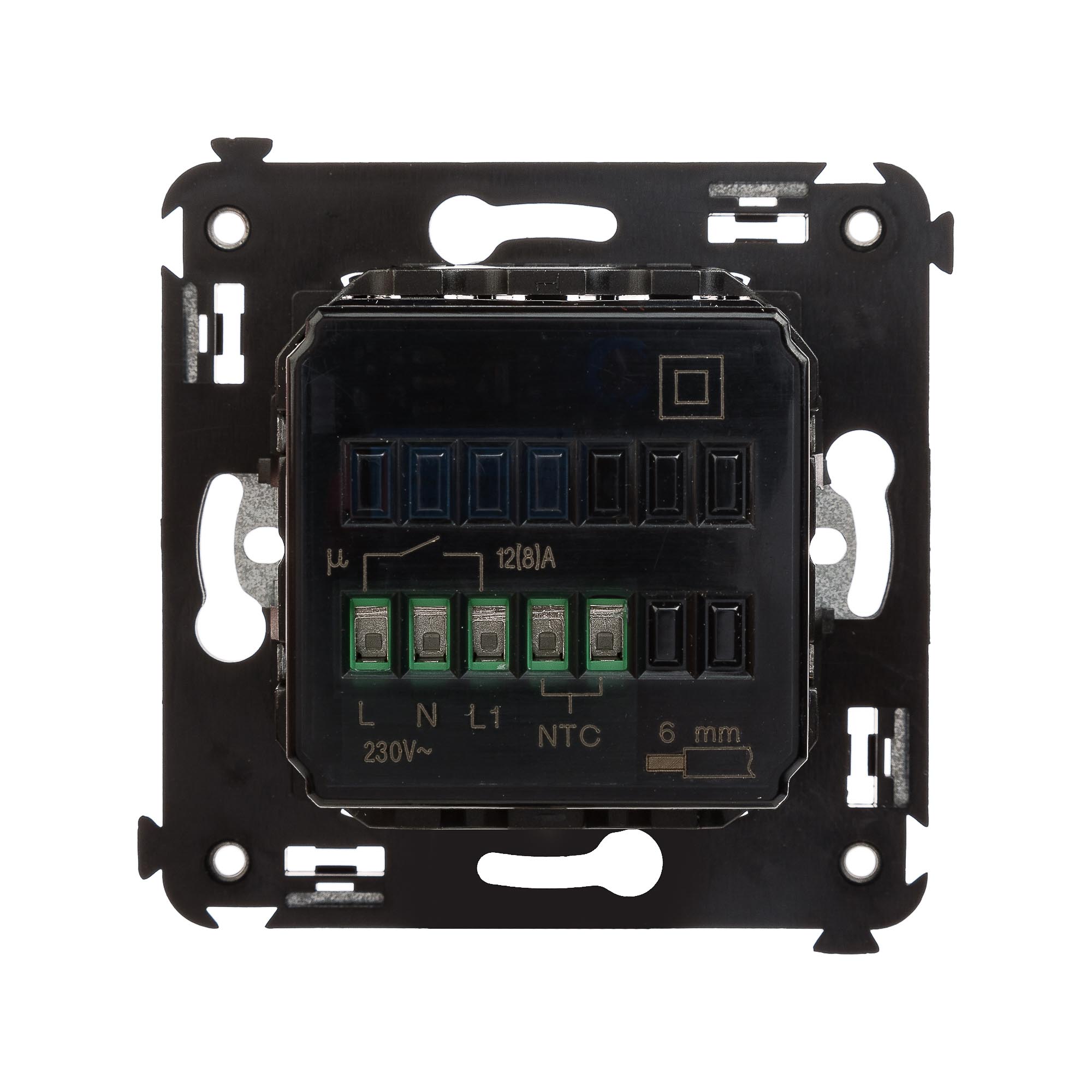 Термостат для теплых полов в стену, Avanti, черный квадрат