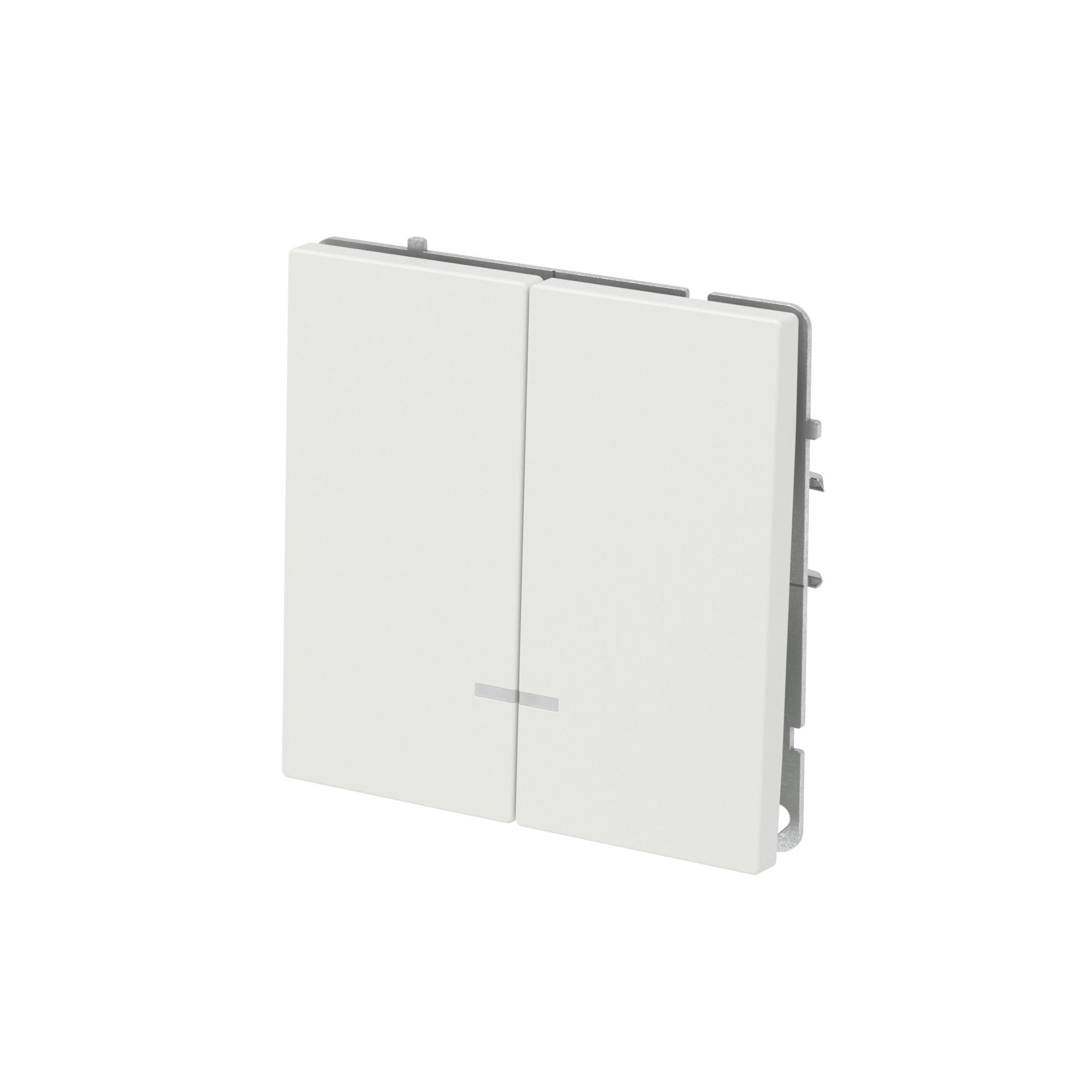 Выключатель двухклавишный с подсветкой, KANT, белый песок