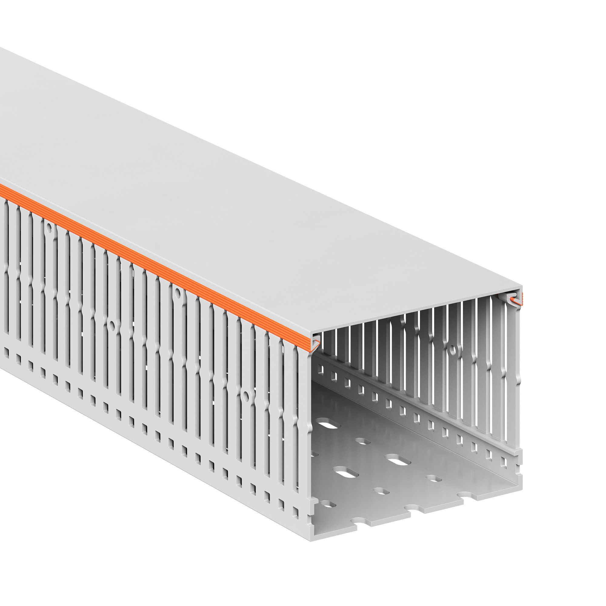 Безгалогеновый перфорированный короб серии RL6 HF Короб перфорированный RLHF6 100x80, без галогенов, светло-серый DKC|ДКС