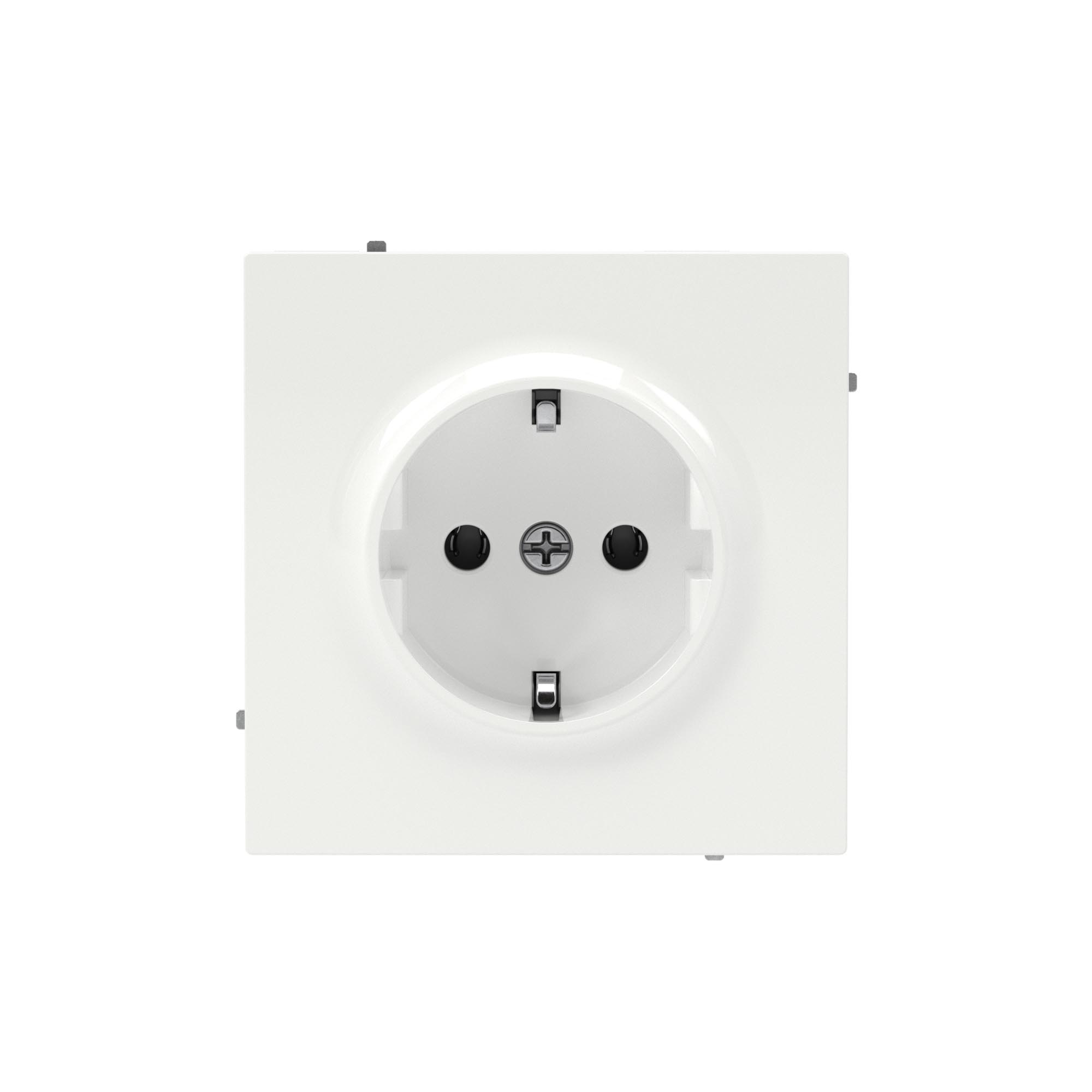 Силовые розетки Розетка силовая, 2P+E, без з/ш, KANT, белая магнолия DKC|ДКС