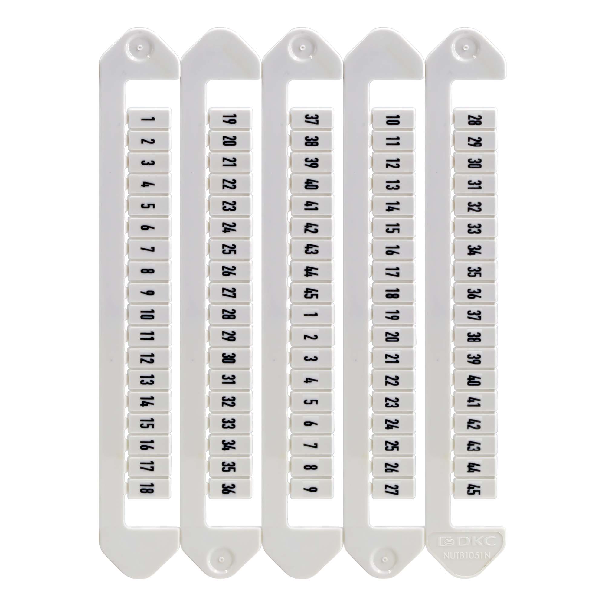 Готовая маркировка для клемм Маркировка для клемм, ширина 5 мм, от 1 до 45, горизонтальная ориентация DKC|ДКС