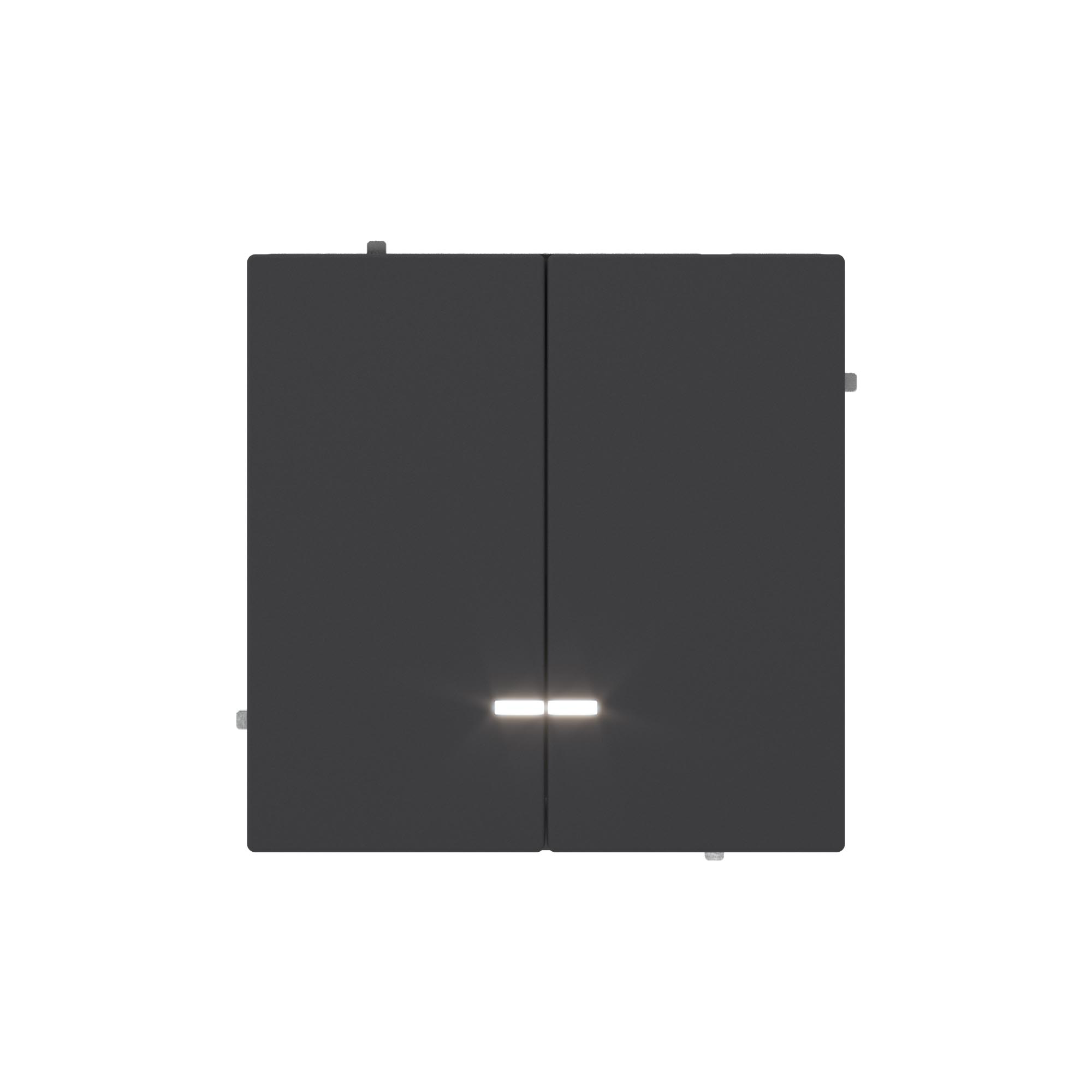 Переключатель двухклавишный с подсветкой, KANT, черный уголь