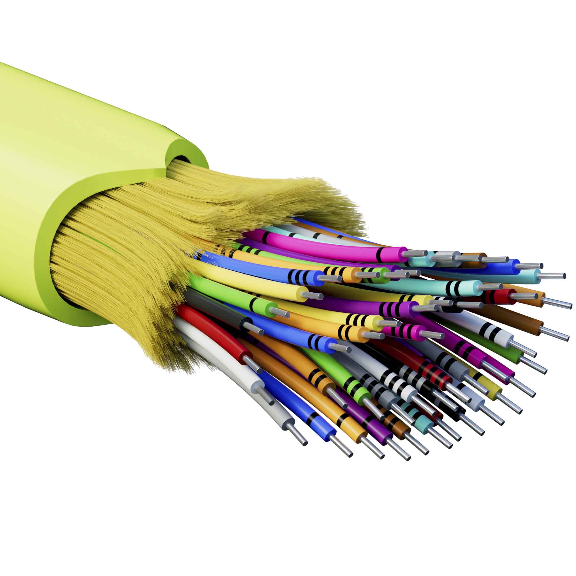 Кабели для внутренней прокладки с волокнами ОМ5 Кабель волоконно-оптический, распределительный, арамидные упрочняющие нити, для внутренней прокладки, нг(А)-HF, 48 ОВ, категория OM5 (G.651.1) плотный буфер, 0,4 кН, барабан 500 м DKC|ДКС