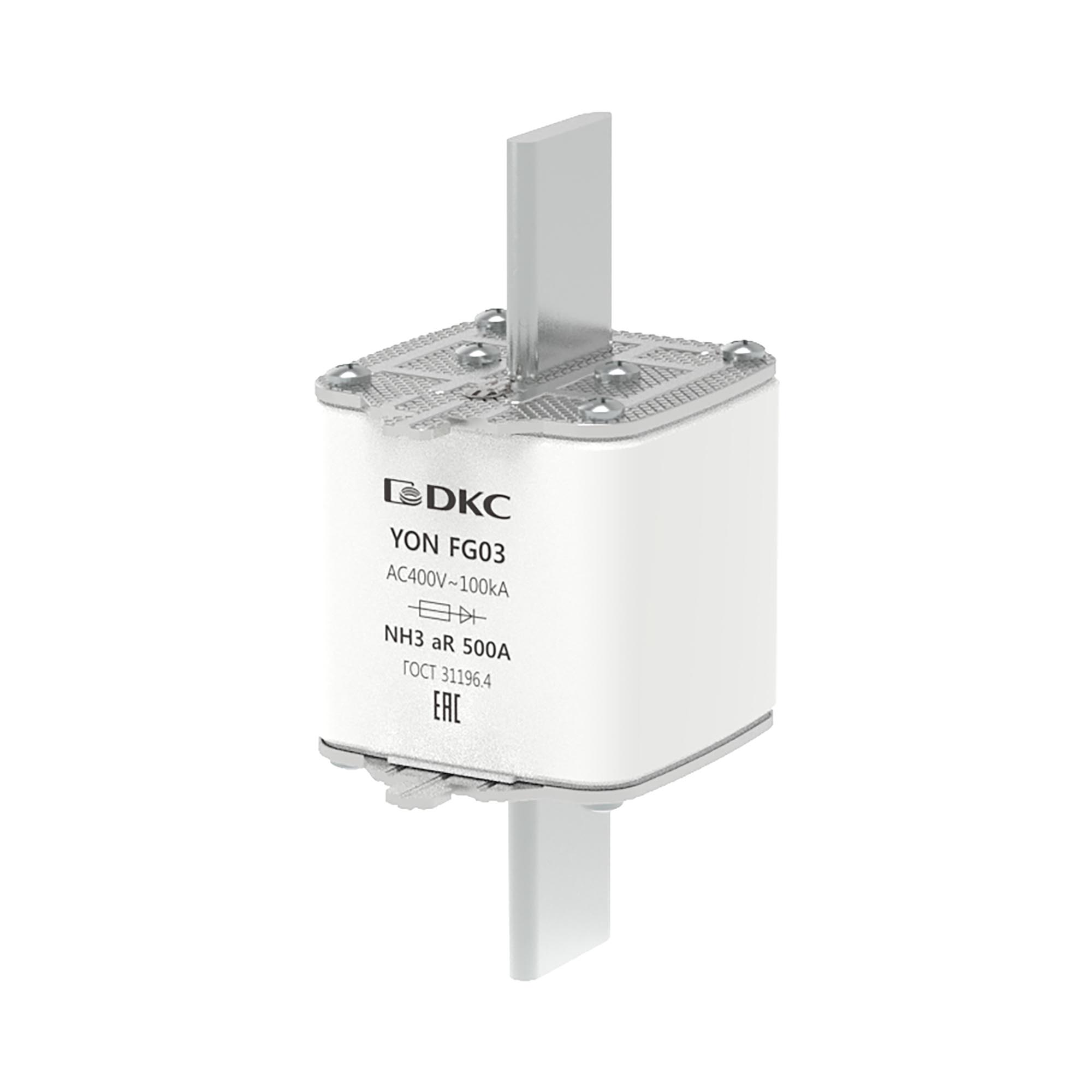 Предохранитель YON ножевого типа FG3 500А 400V характеристика aR