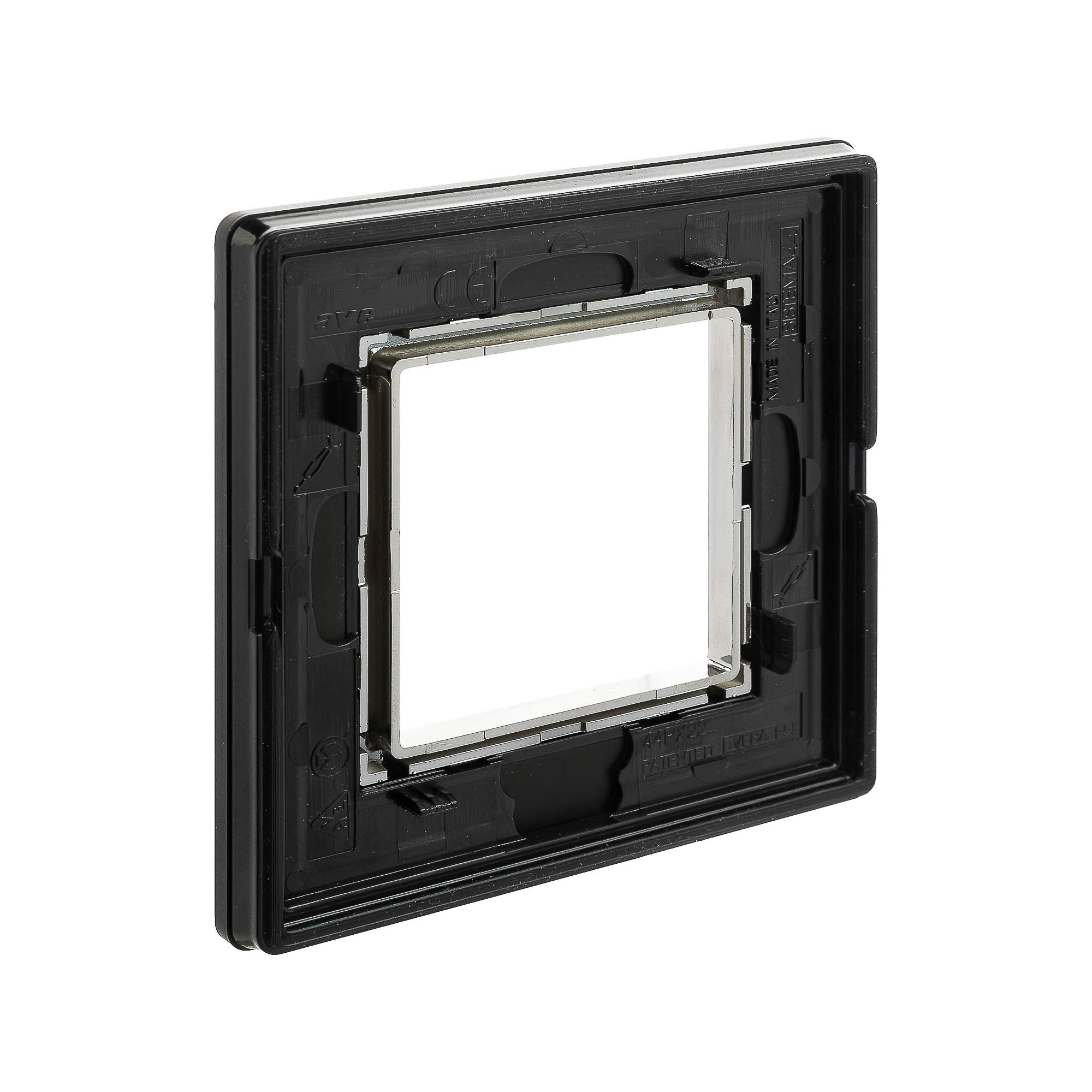 Рамка из алюминия 1 пост (2 мод.), Avanti, черная