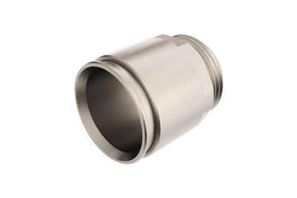 Straight metric thread connector metal rigid tube - box, stainless steel AISI 316L