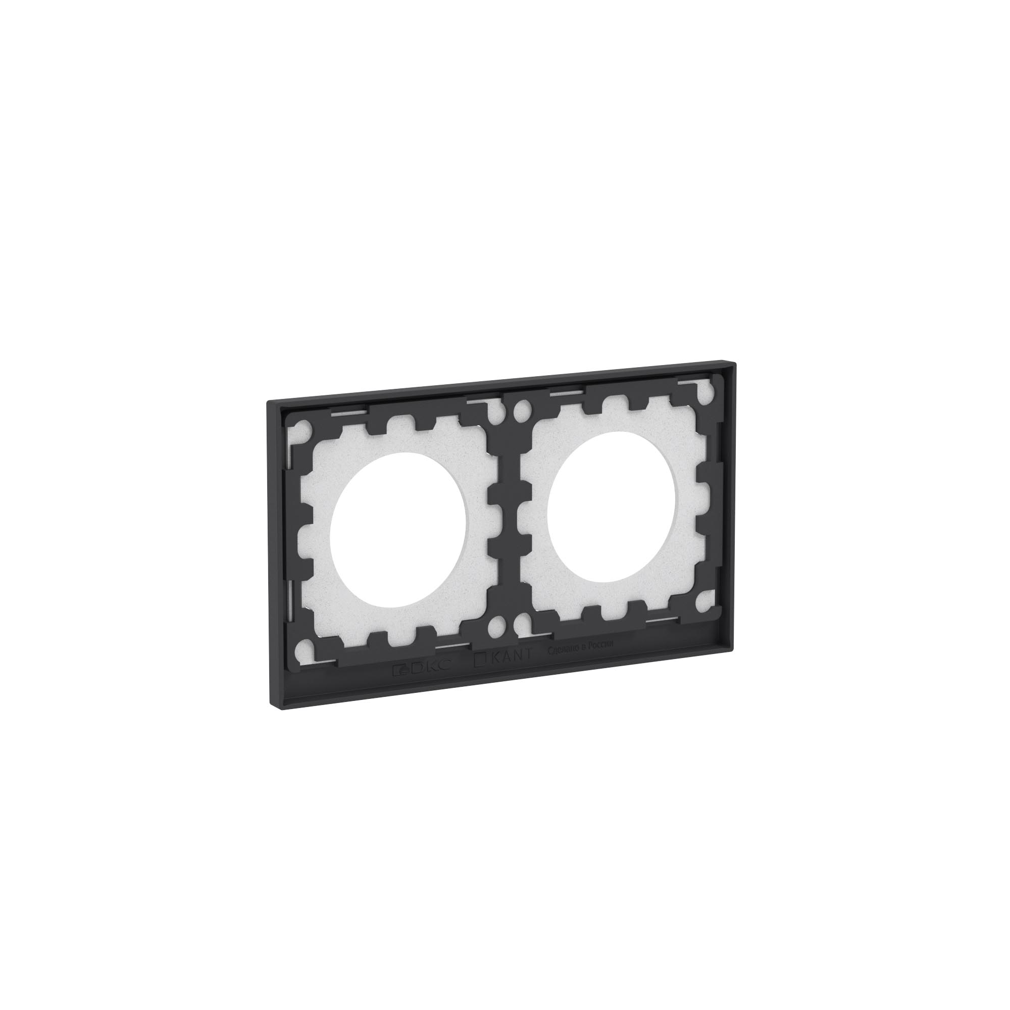 Рамка 2 поста IP44, KANT, черный уголь