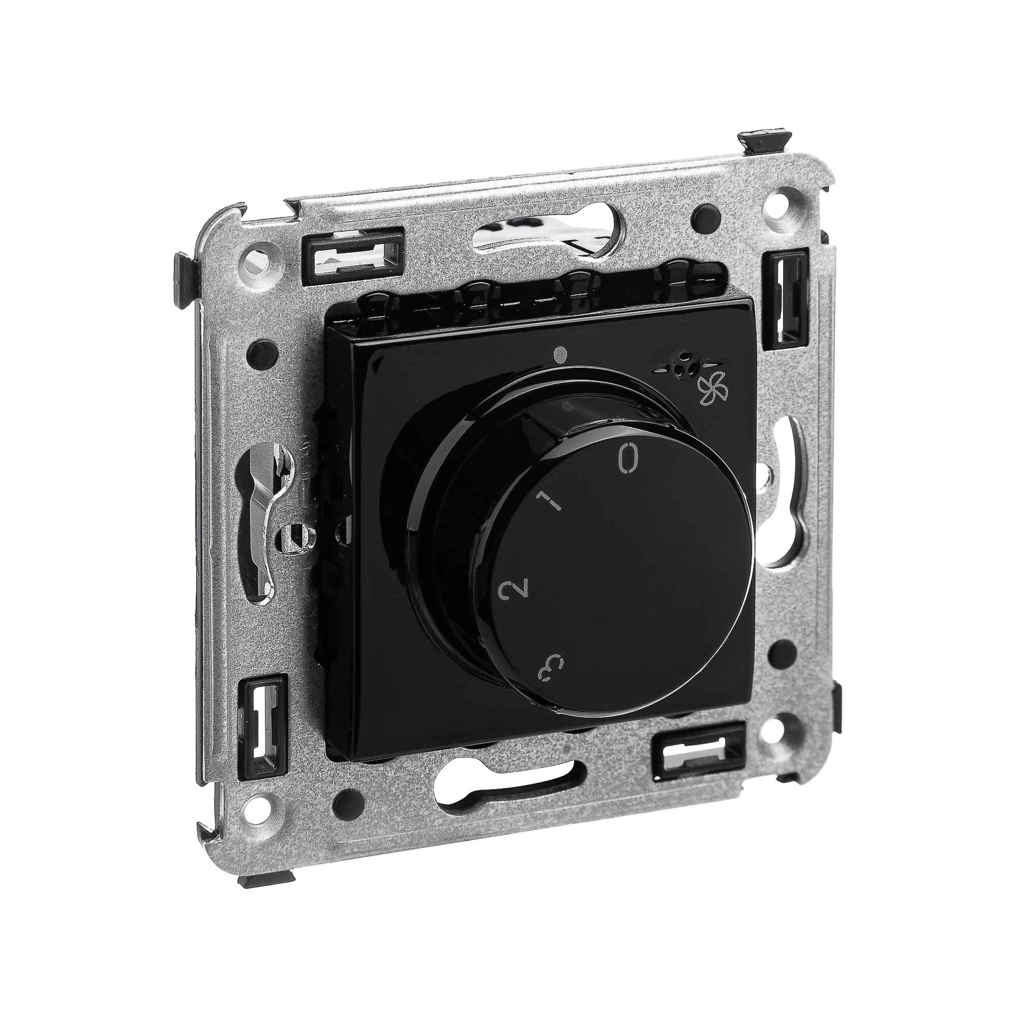 Механизм управления вентиляторами в стену, Avanti, черный квадрат