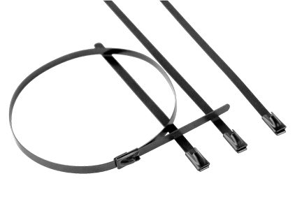 Cable ties made from INOX with coating