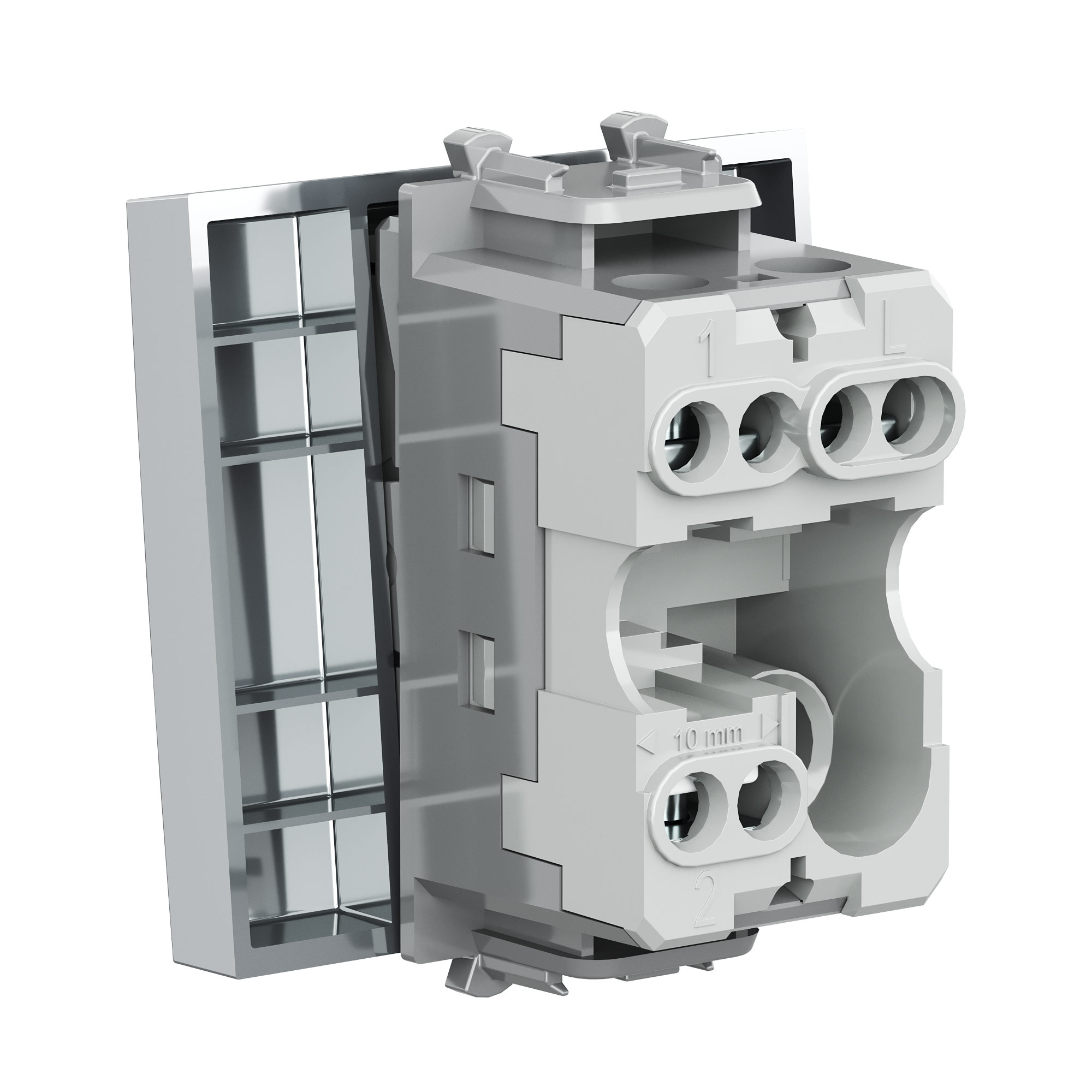 Переключатель одноклавишный модульный, Avanti, закаленная сталь, 2 модуля