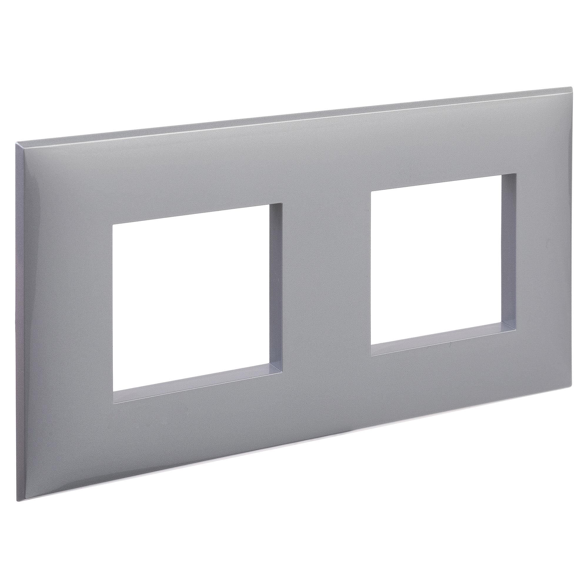 Рамка 2 поста (4 мод.), Avanti, закаленная сталь