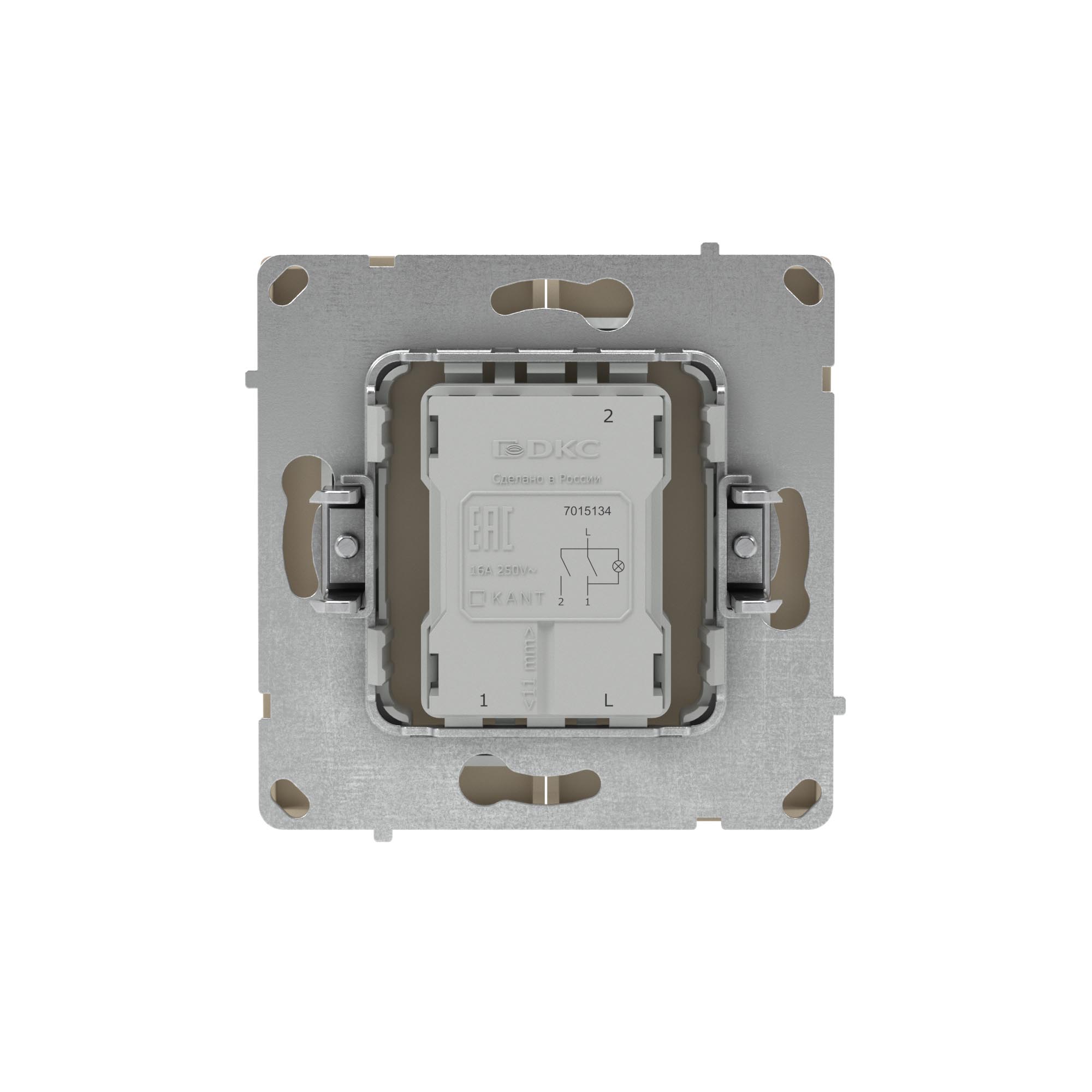 Выключатель двухклавишный с подсветкой, KANT, ванильный марципан