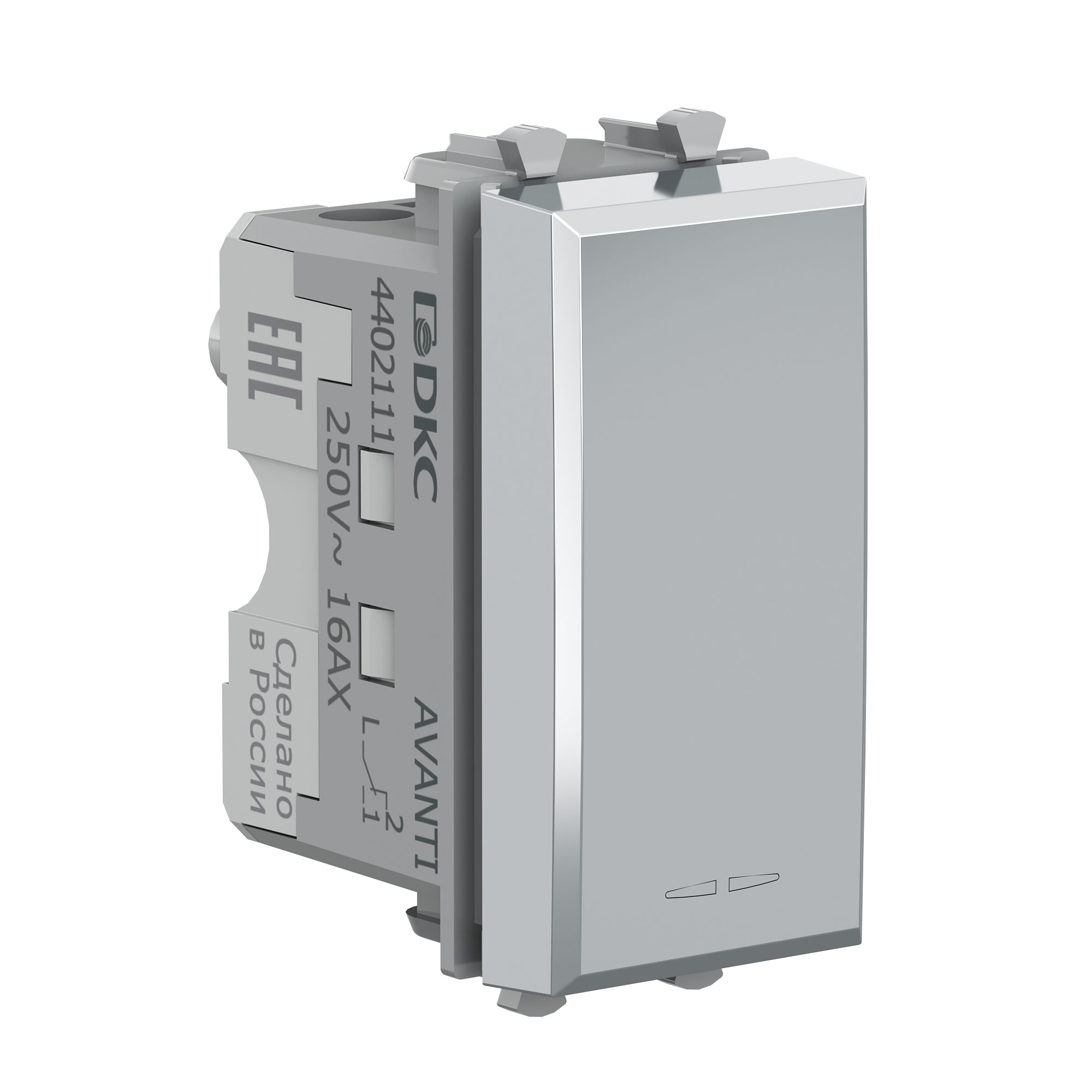 Кнопка модульная, Avanti, закаленная сталь, 1 модуль