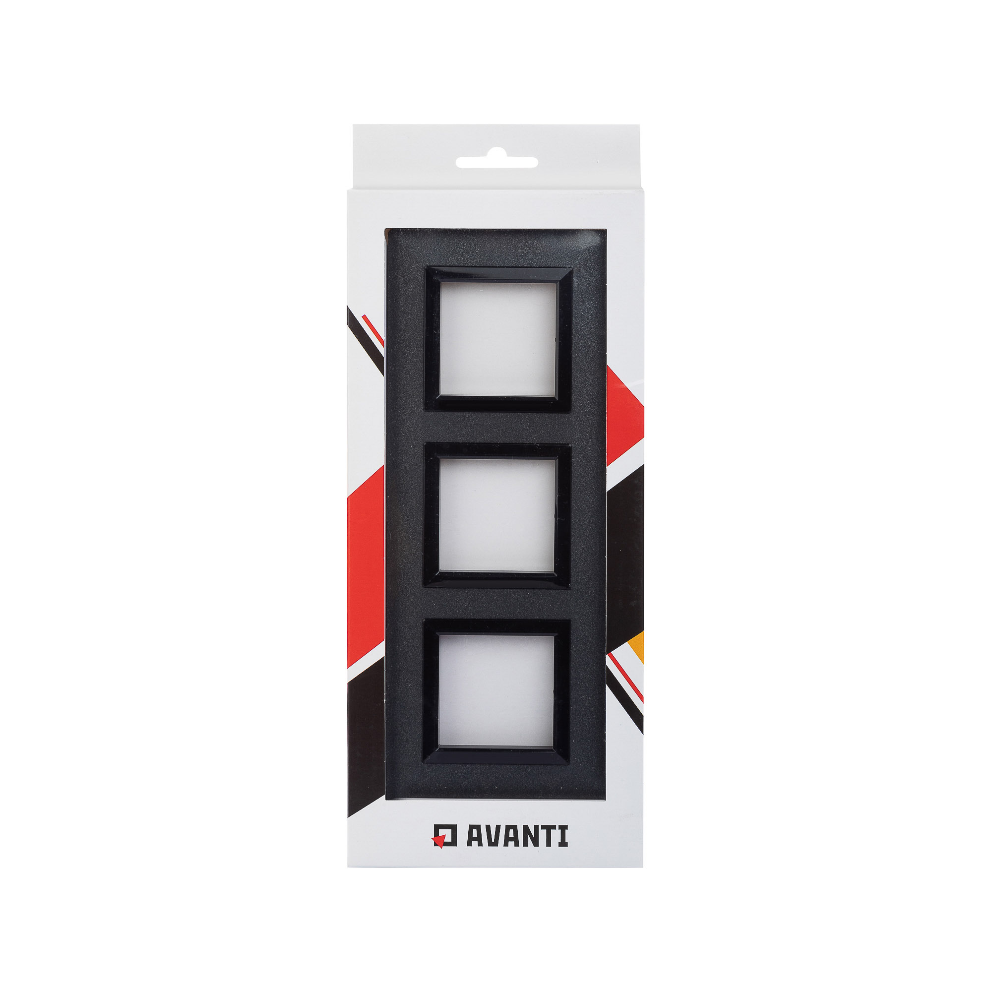 Рамка из металла 3 поста (6 мод.), Avanti, графитовая