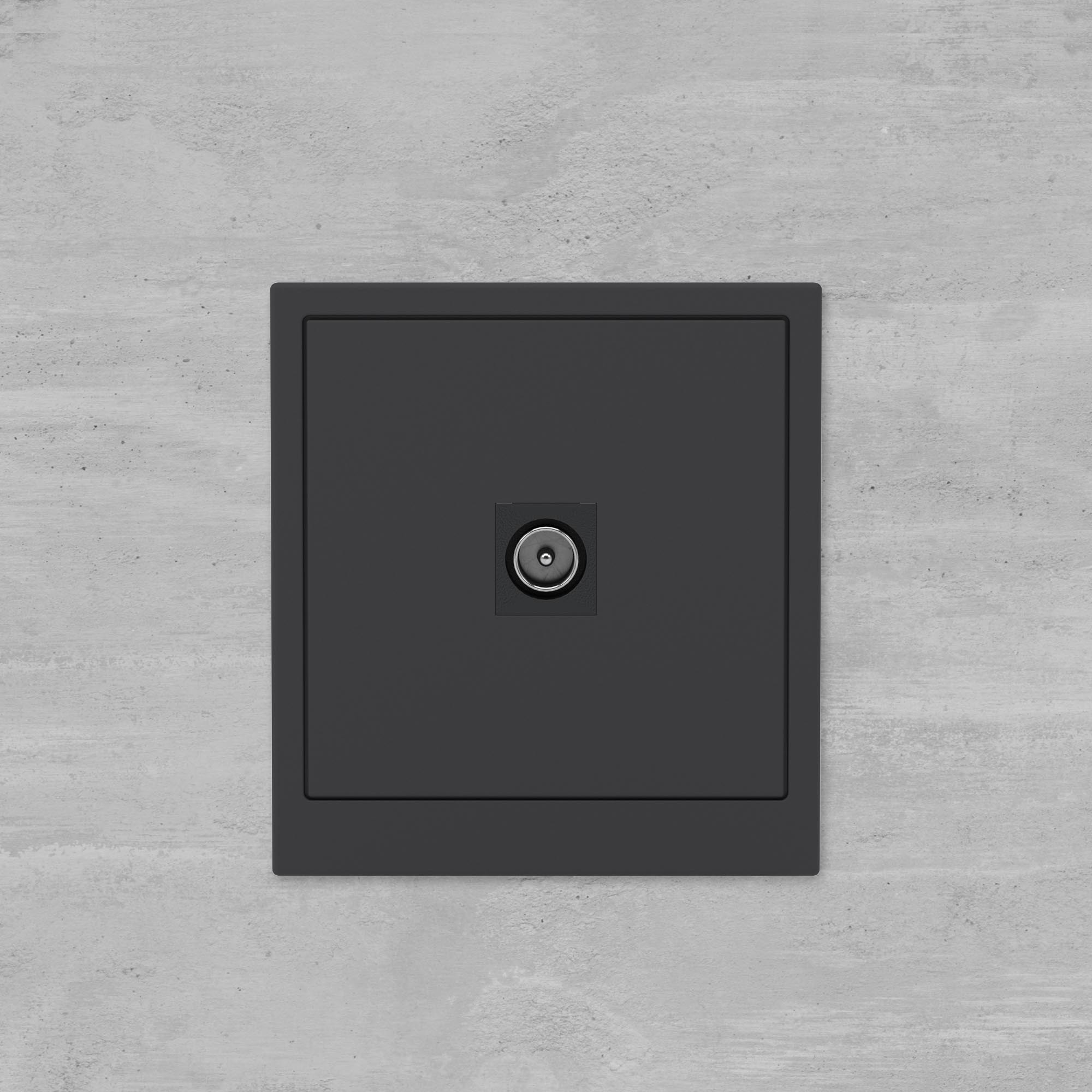 Розетка TV одиночная, KANT, черный уголь