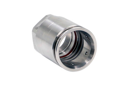 Straight metric female thread connector metal rigid tube - box, stainless steel AISI 303