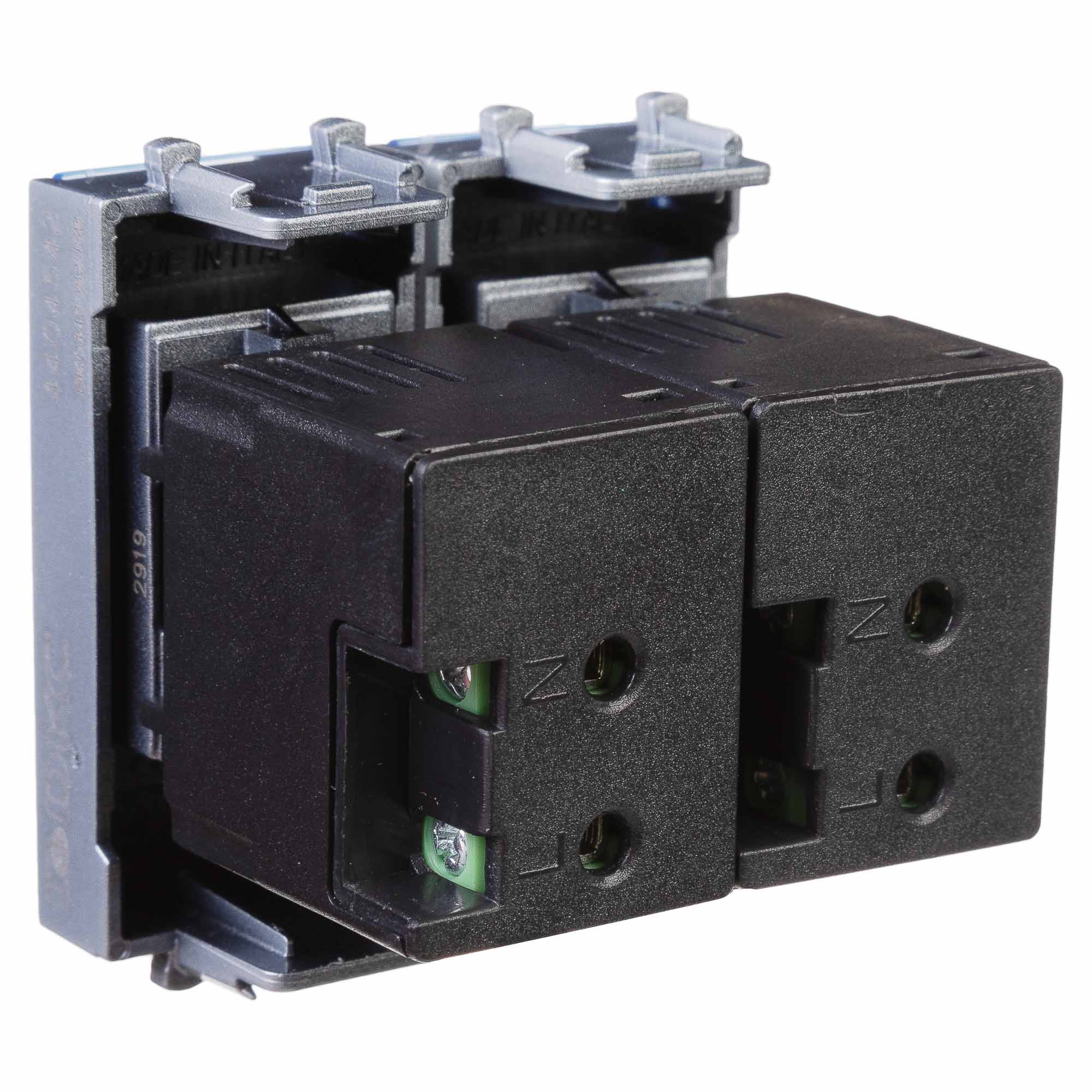 USB зарядное устройство модульное, Avanti, закаленная сталь, 2модуля, 2.1 А