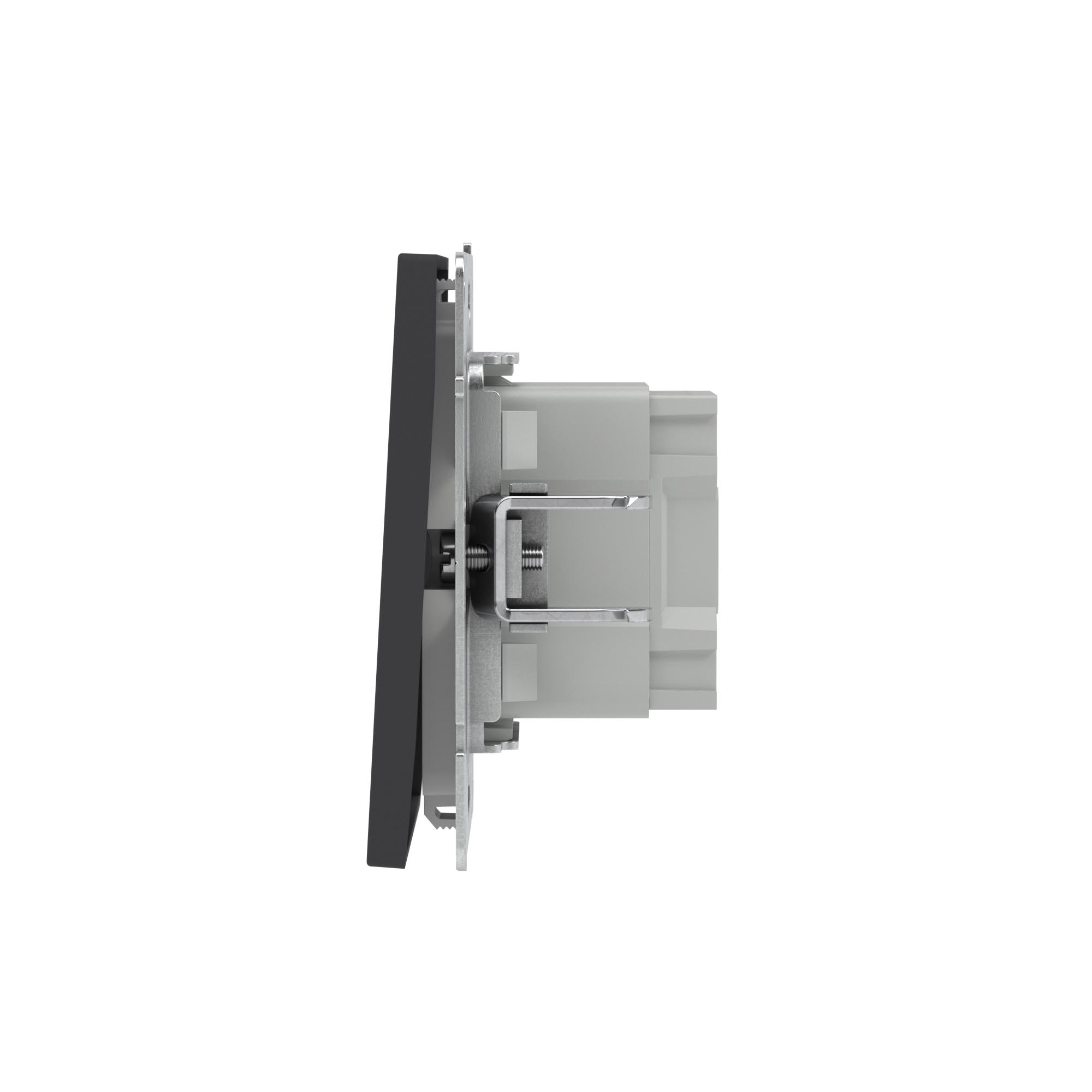 Переключатель одноклавишный, KANT, черный уголь