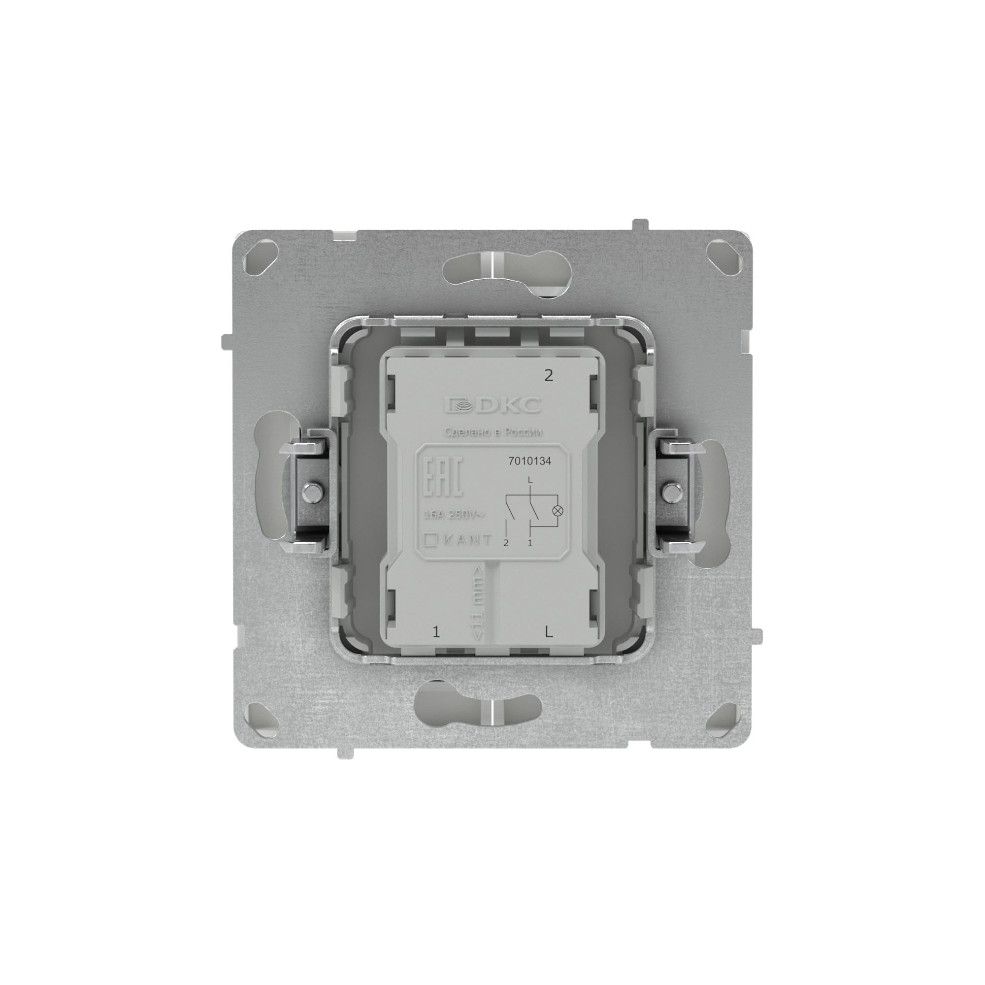 Выключатель двухклавишный с подсветкой, KANT, белый песок