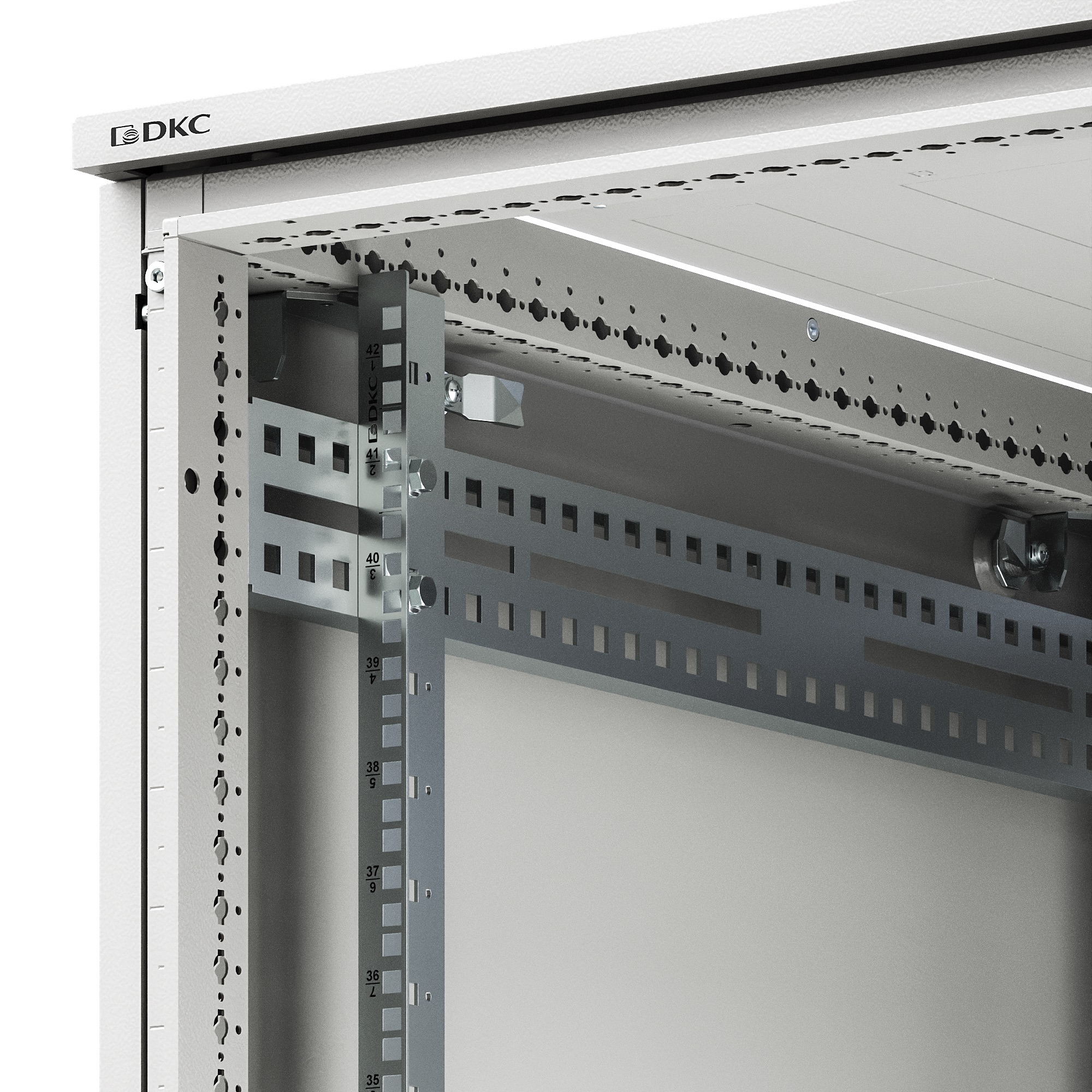 Шкаф напольный разобранный 19'' IT-CQE-N 24U 600x600мм, крыша с вырубкой, сплошная металл и сплошная металл, одинарные боковые панели, серый RAL7035