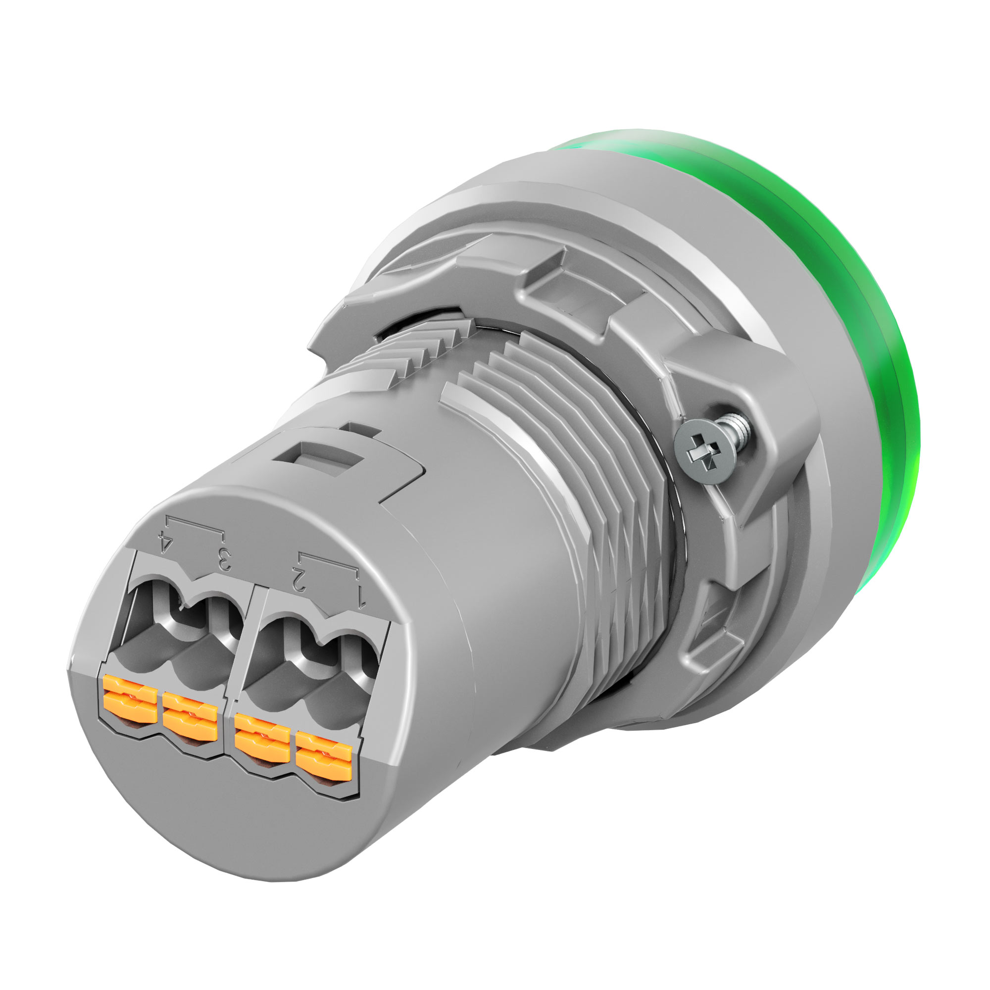 Сигнальная лампа со встроенным диодом 9-24В, зеленая, зажим Push-In