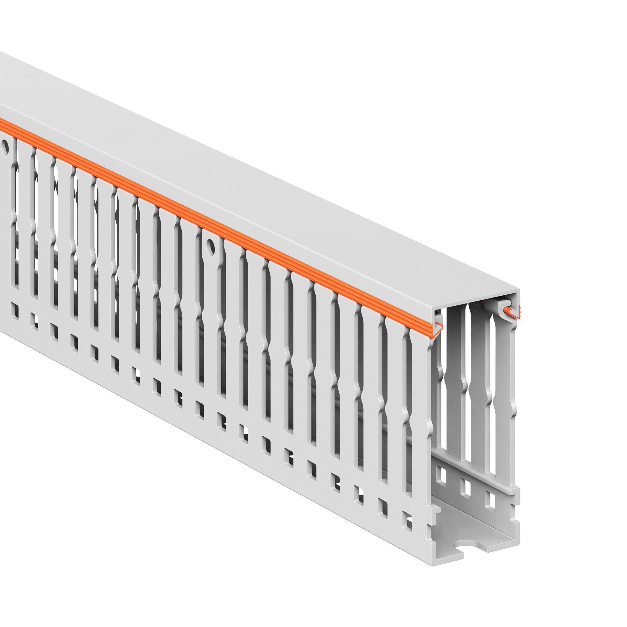 Безгалогеновый перфорированный короб серии RL6 HF Короб перфорированный RLHF6 25x60, без галогенов, светло-серый DKC|ДКС