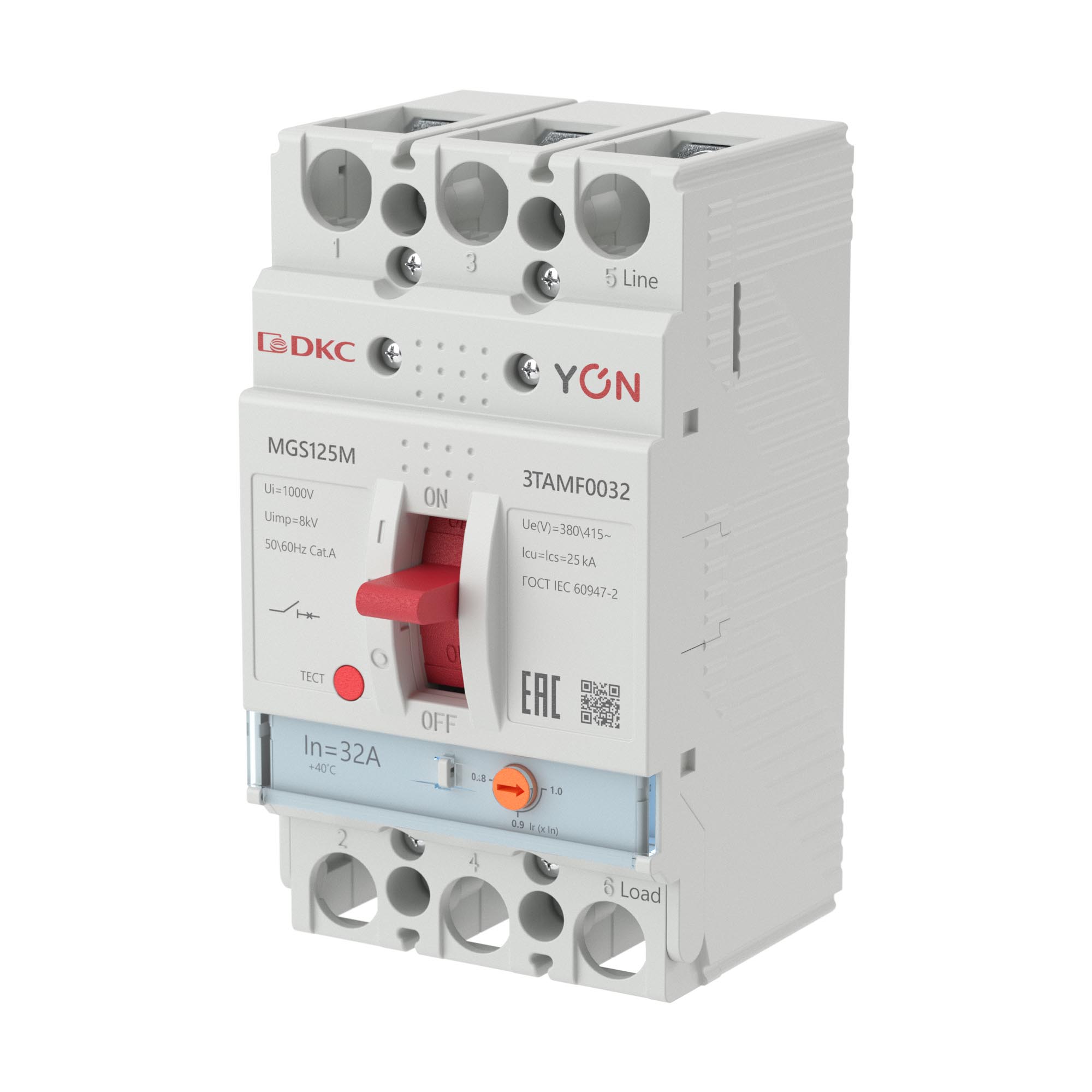 Автоматические выключатели в литом корпусе YON MAX MGS Авт. выкл. YON MGS125 3P 25,6-32A 25kA DKC|ДКС