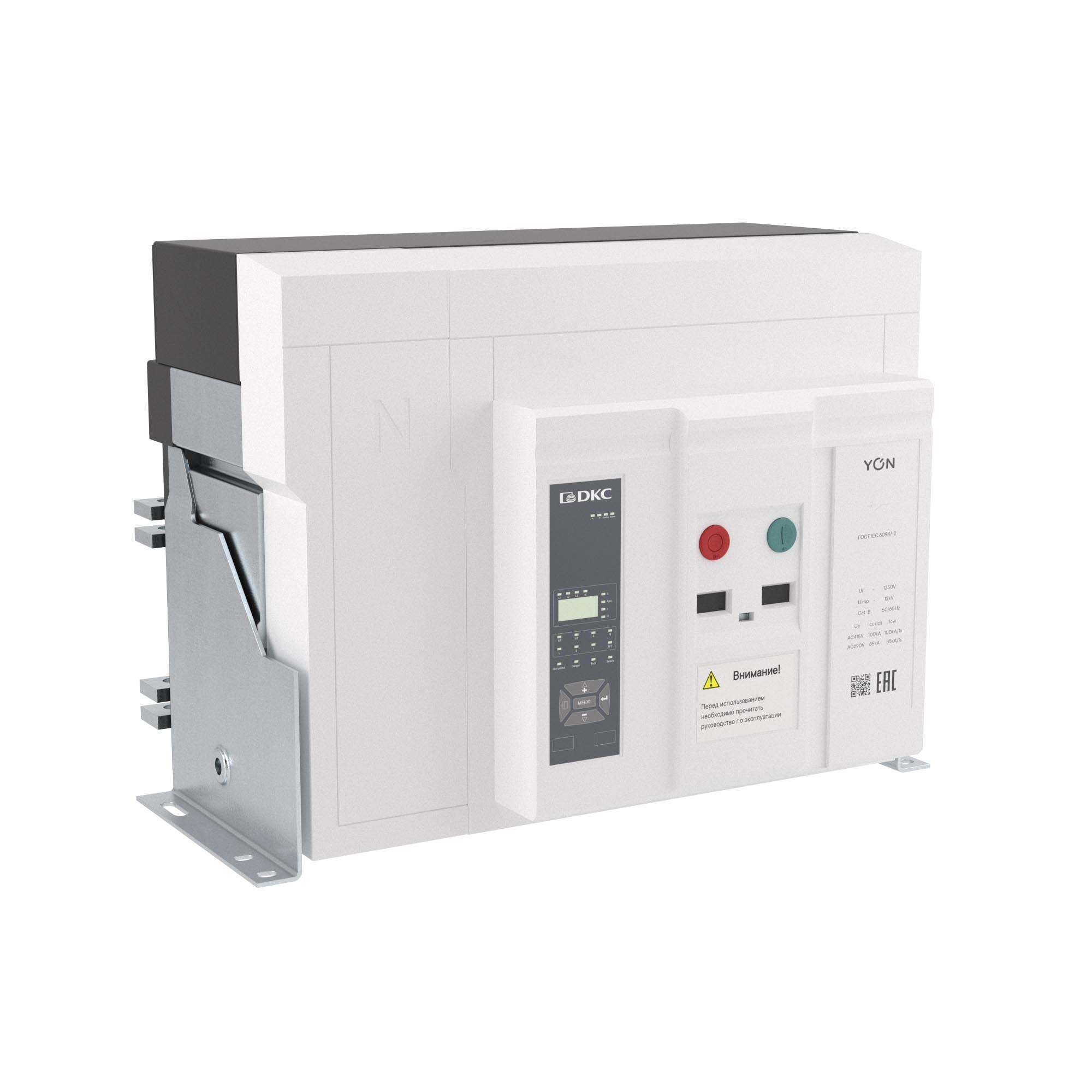 Воздушные автоматические выключатели YON pro ANX  Воздушный автоматический выключатель YON pro ANX40X 4P 4000 А 100 кА, типоразмер M, расцепитель ETA, стационарный, вертикальное подключение, управление 220 В AC DKC|ДКС