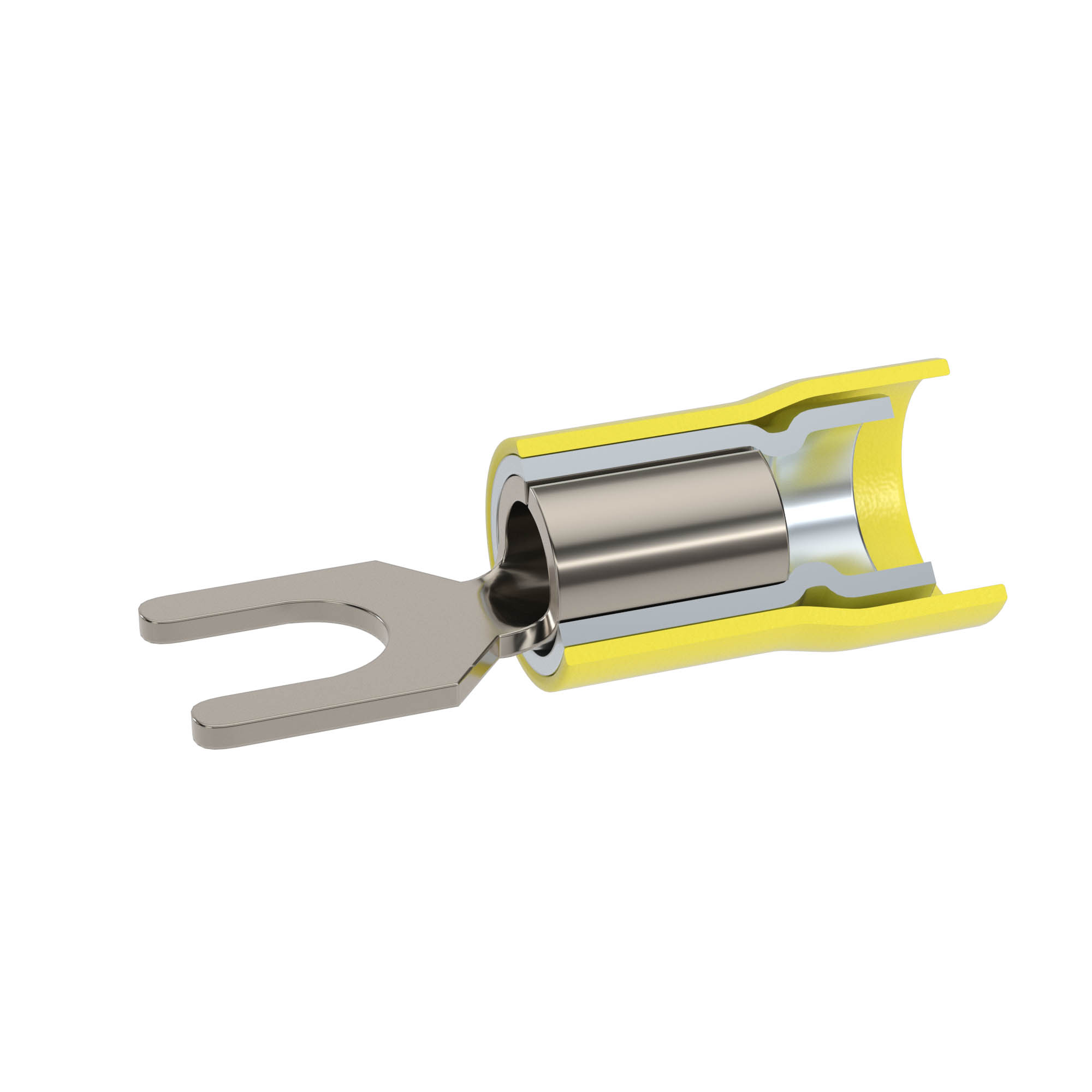 Кабельные наконечники вилочные изолированные (НВИ) Наконечник вилочный с изолир.фланцем ПВХ, двойная гильза, 4-6 кв.мм М6(д.6,4 мм) (НВИ) DKC|ДКС