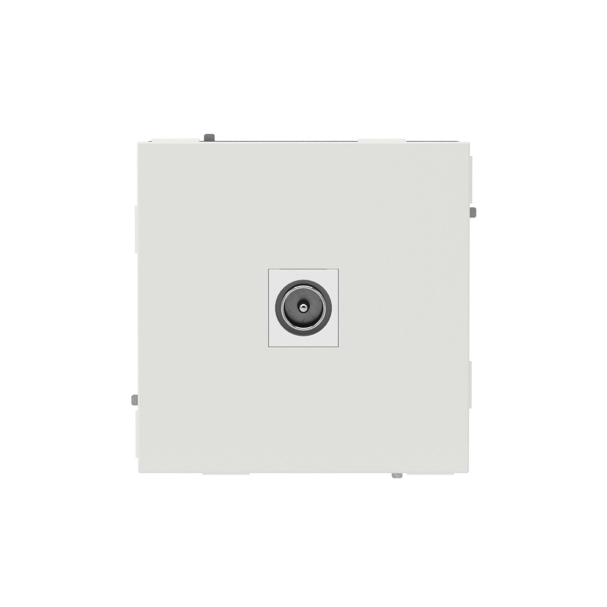 Flush mounting TV female socket "KANT", 2 mod., "White sand"