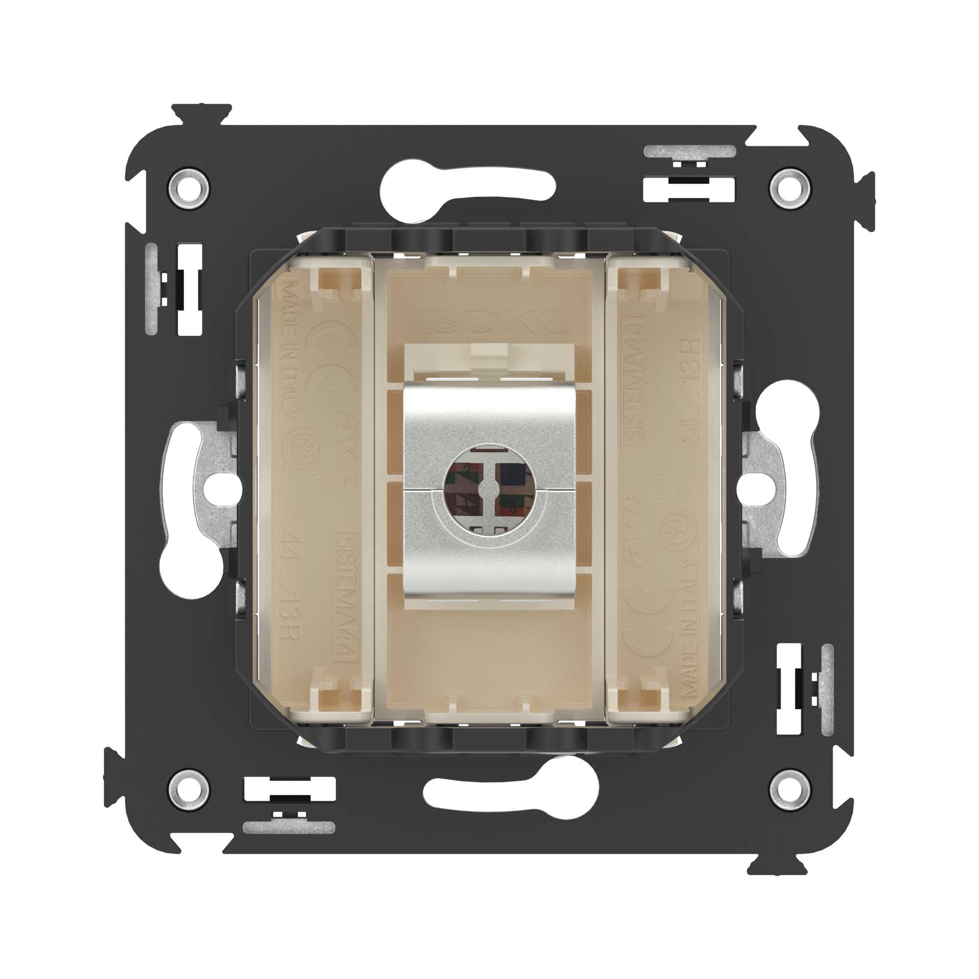 Компьютерная розетка RJ-45 без шторки в стену, кат.5e одинарная экранированная, Avanti, ванильная дымка