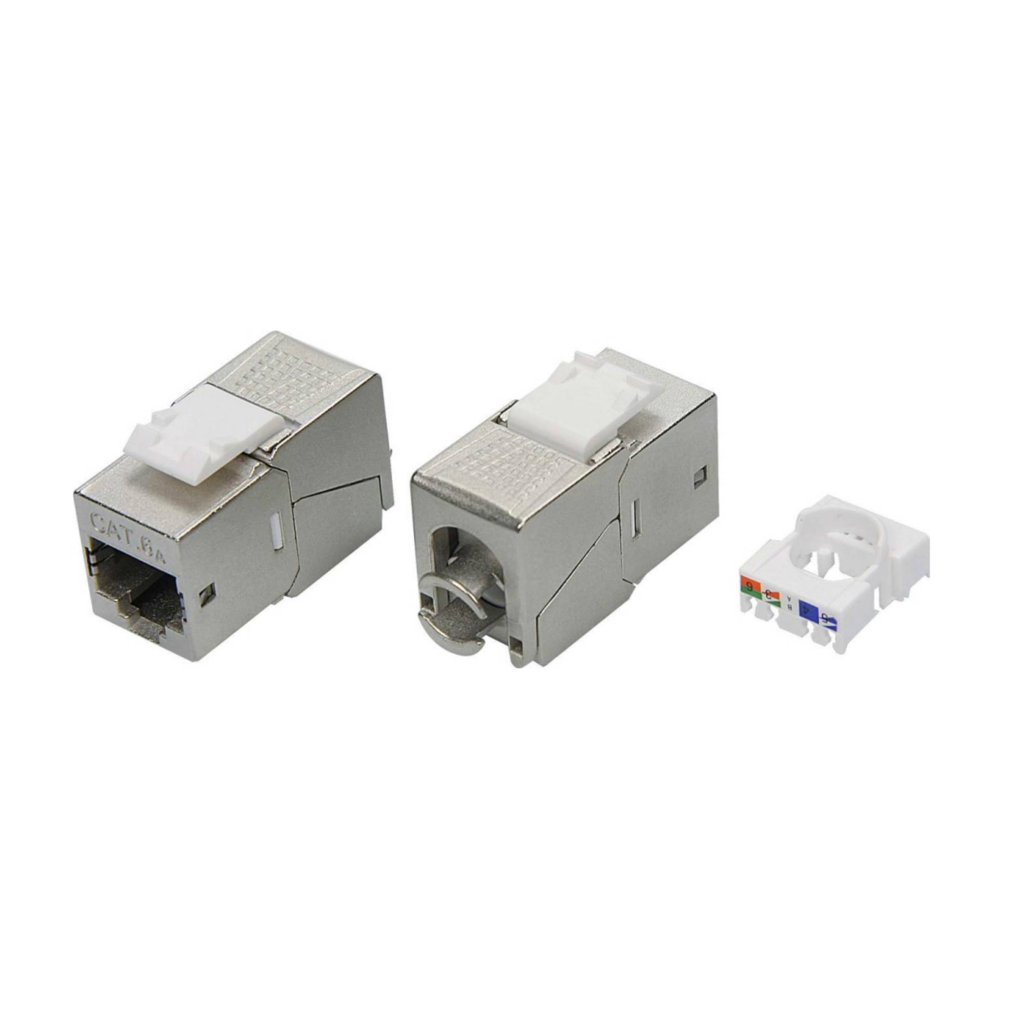 Keystone RJ45 CAT6A Shielded Module, 180 Degree, Silver TL