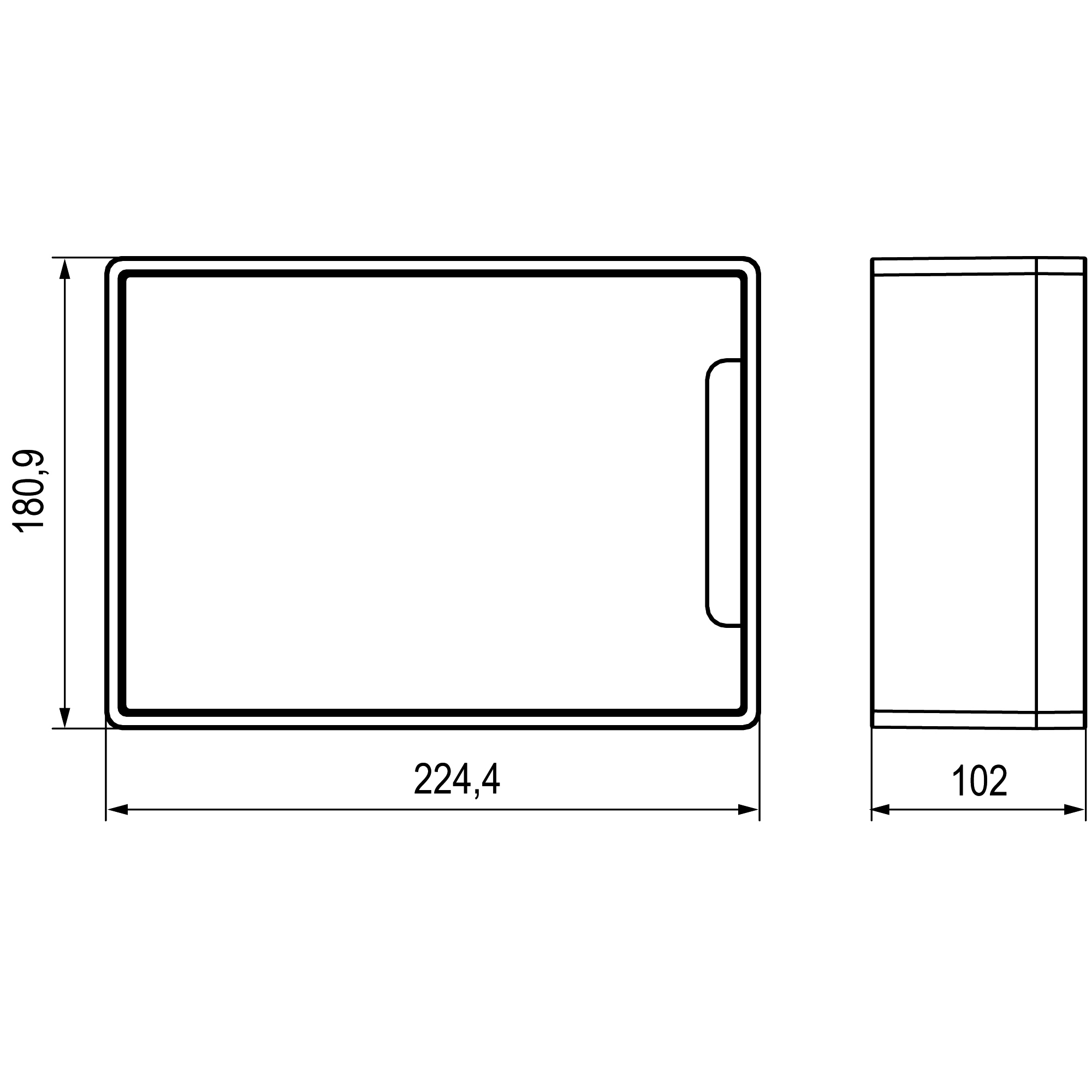 Щиток 8 мод настенный Фрейм (FRAME), белый с белой дверцей, с 2 шинами PEN на 6 и 8 отв.