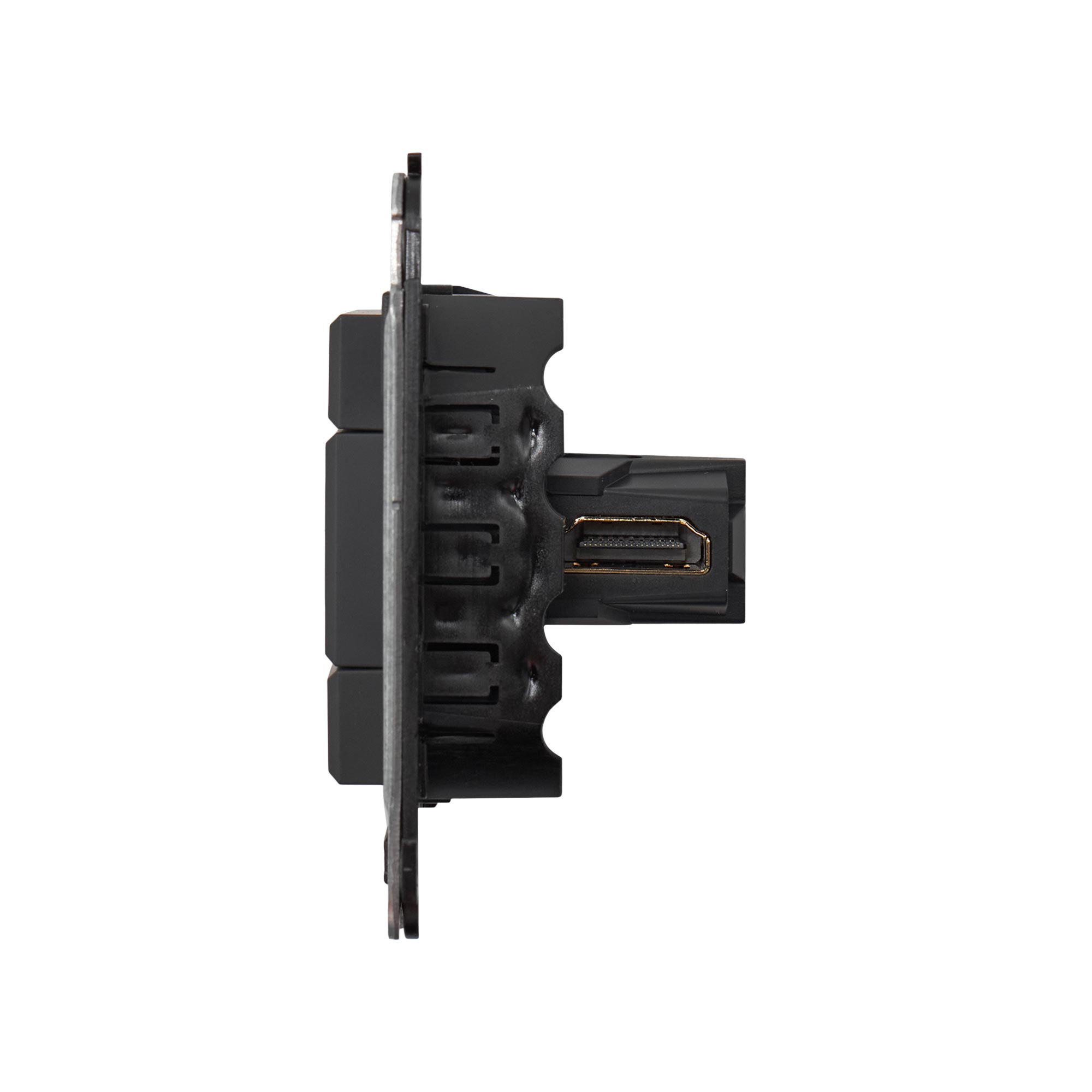 HDMI розетка одинарная в стену, тип А-А, Avanti, черный матовый