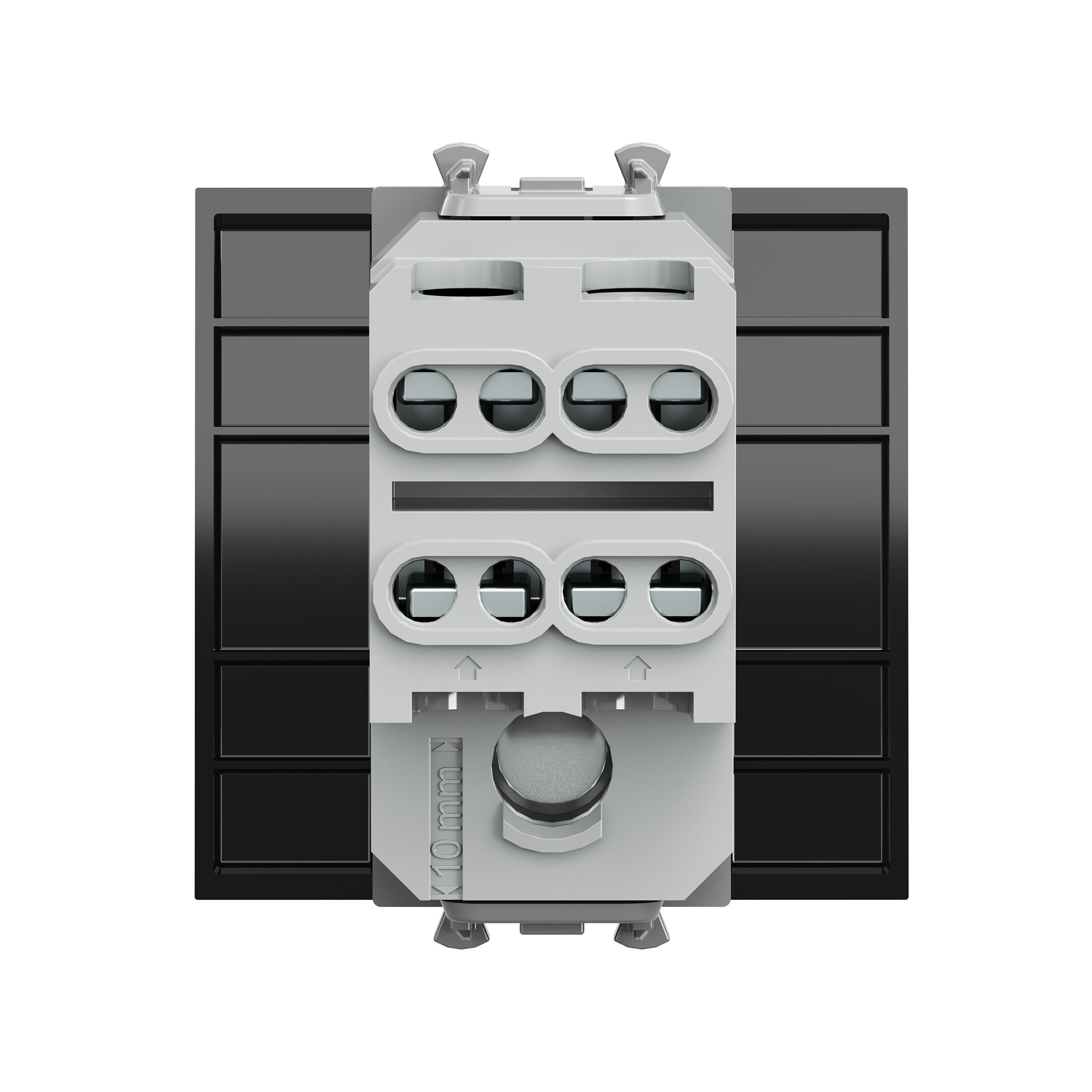 Инвертор одноклавишный модульный, Avanti, черный квадрат, 2 модуля