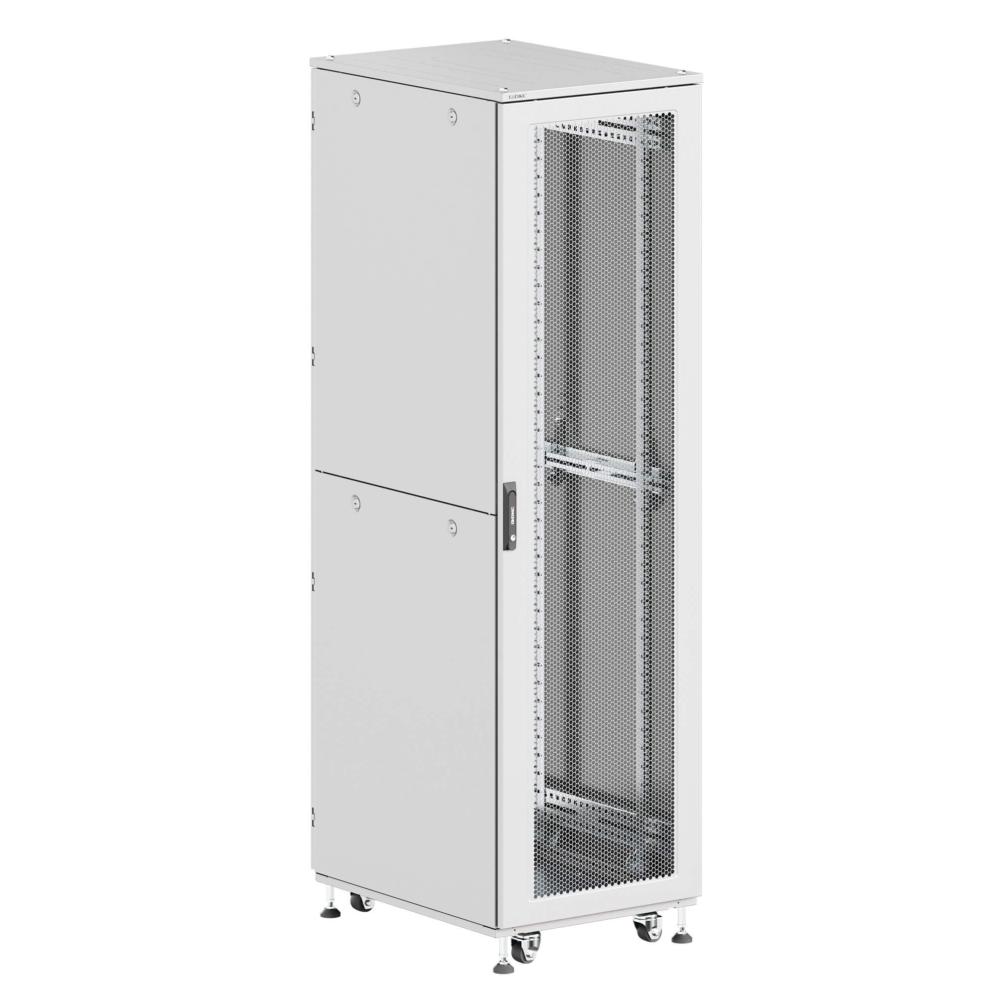 ИТ шкаф напольный 19'' 47U 600x600мм, крыша с вырубкой, дверь перф. и перф., двойные боковые панели, серый RAL7035