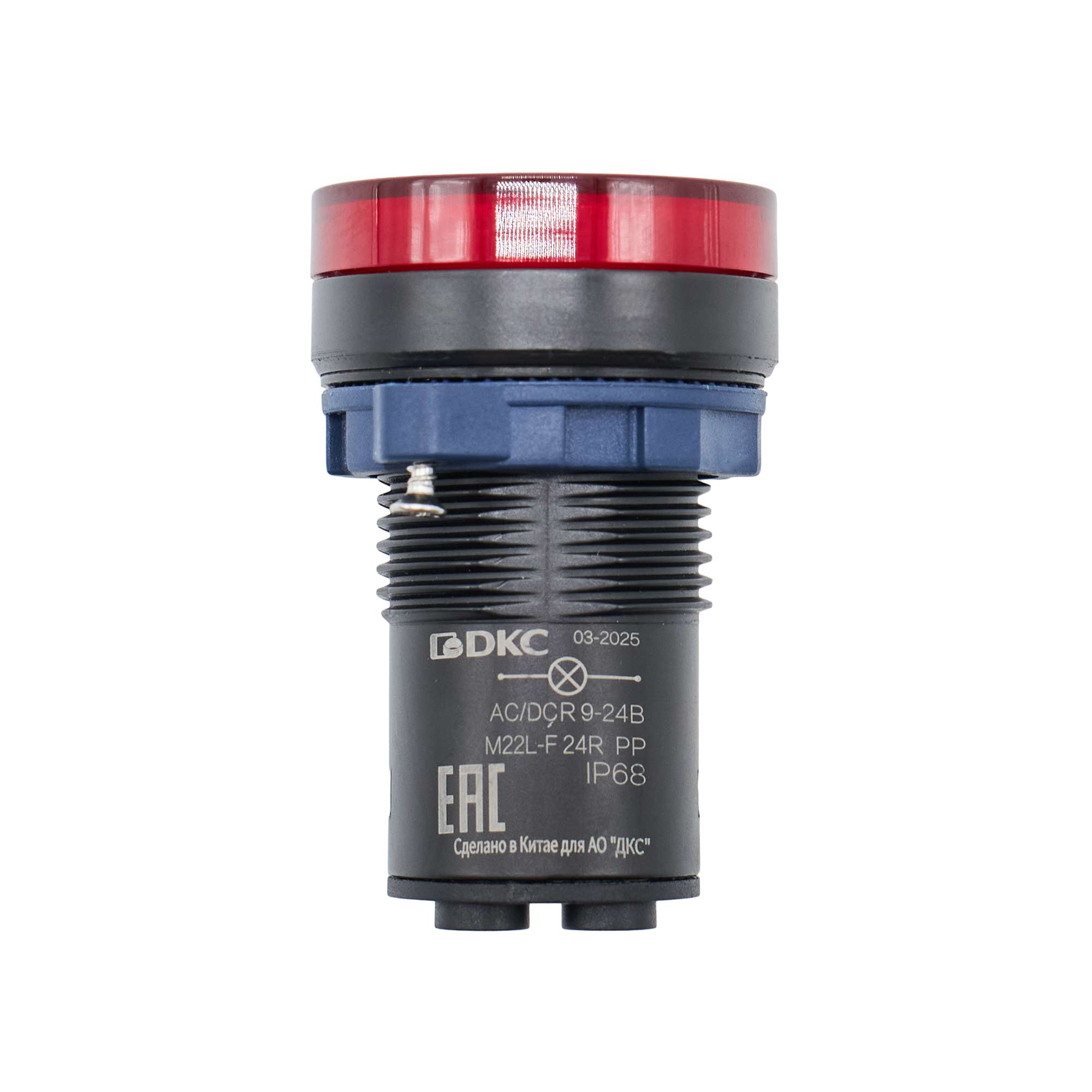 Сигнальная лампа со встроенным диодом 9-24В, красная, зажим Plug-In