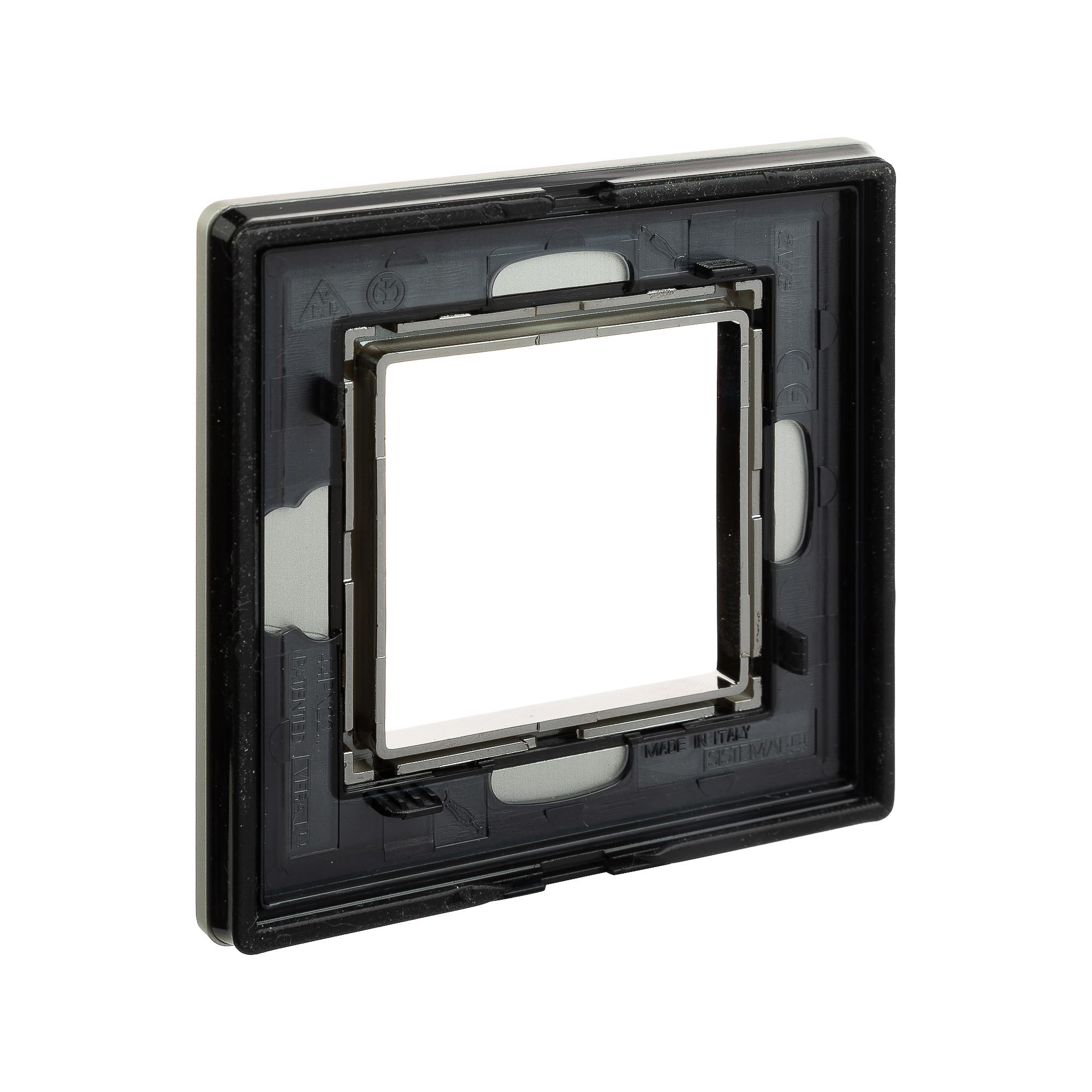 Рамка из алюминия 1 пост (2 мод.), Avanti, серая