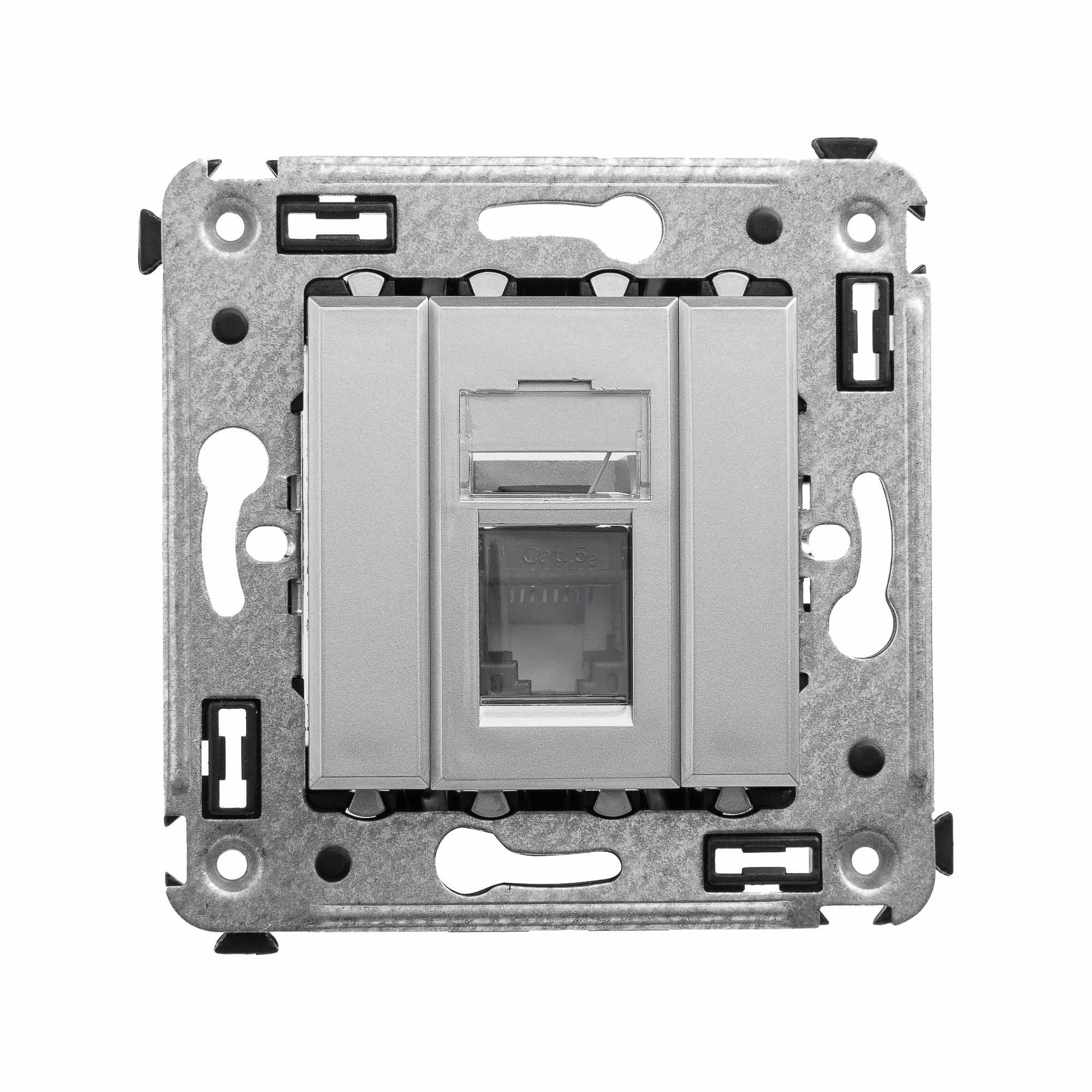 Компьютерная розетка RJ-45 в стену, кат.5e одинарная, Avanti, закаленная сталь