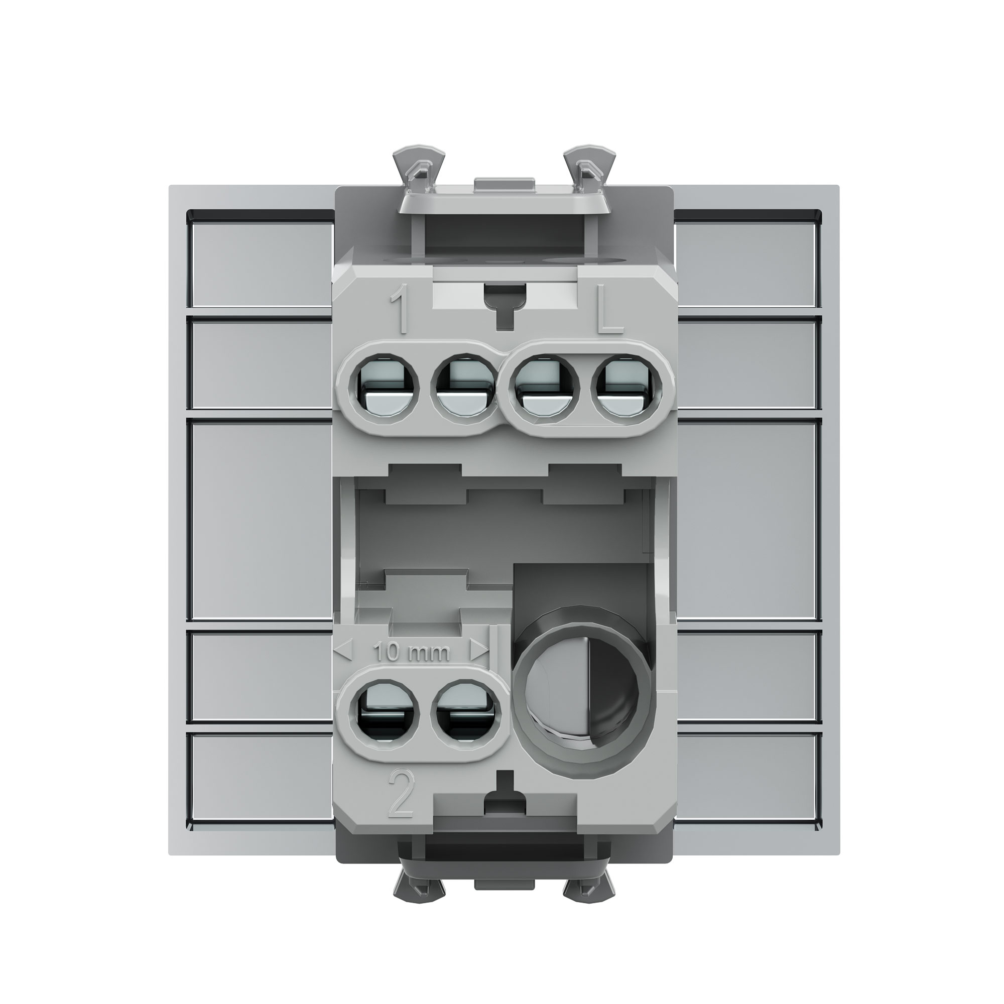 Переключатель одноклавишный модульный, Avanti, закаленная сталь, 2 модуля