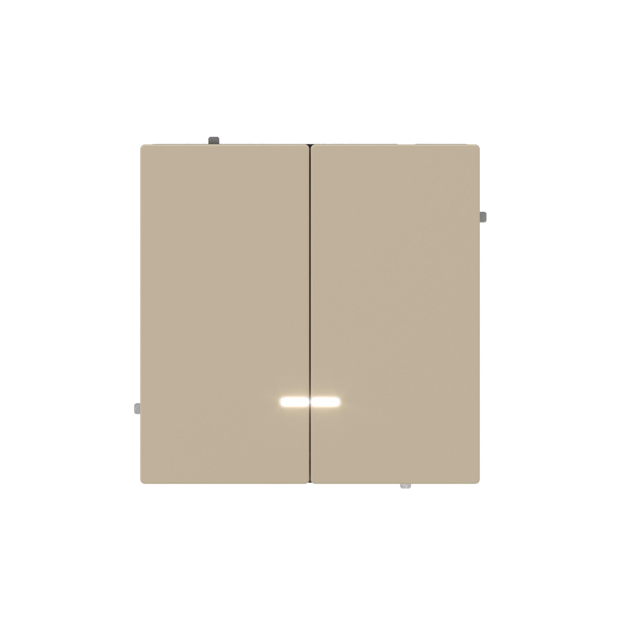 Переключатель двухклавишный с подсветкой, KANT, ванильный марципан