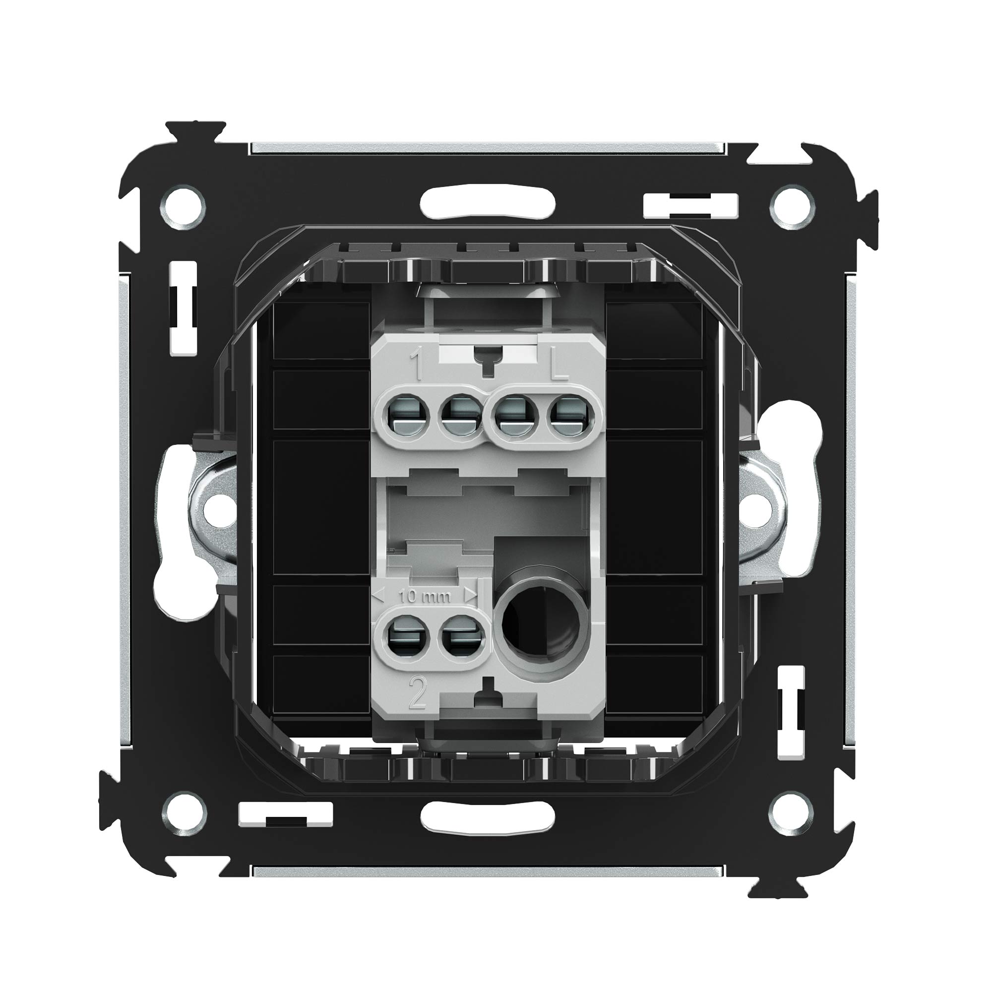 Переключатель одноклавишный в стену, Avanti, черный квадрат