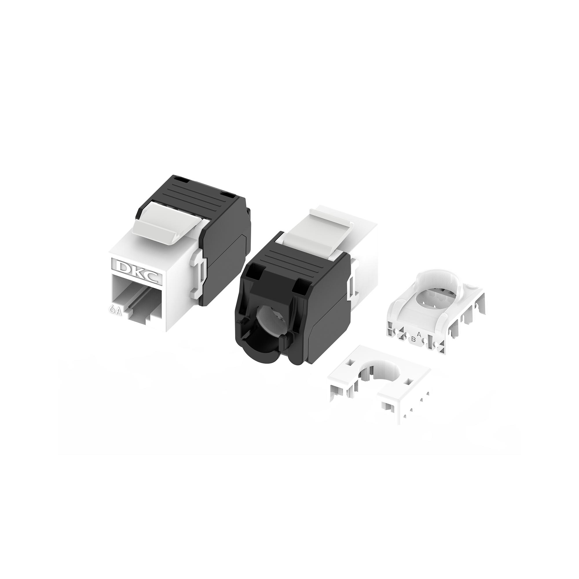 Keystone RJ45 CAT6A unshielded Module, Toolless, 180 Degree, white (compatible to RT)