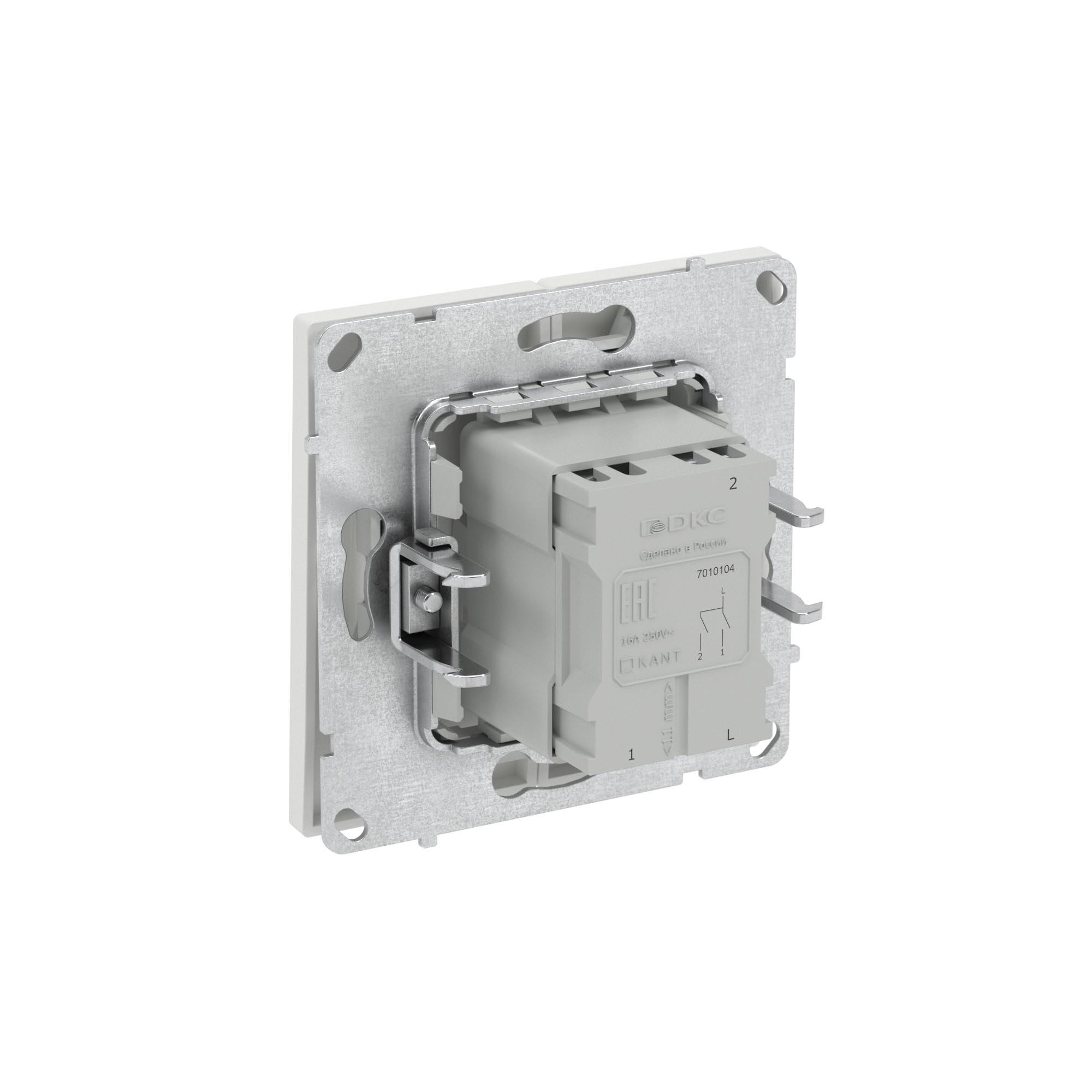 Выключатель двухклавишный, KANT, белый песок