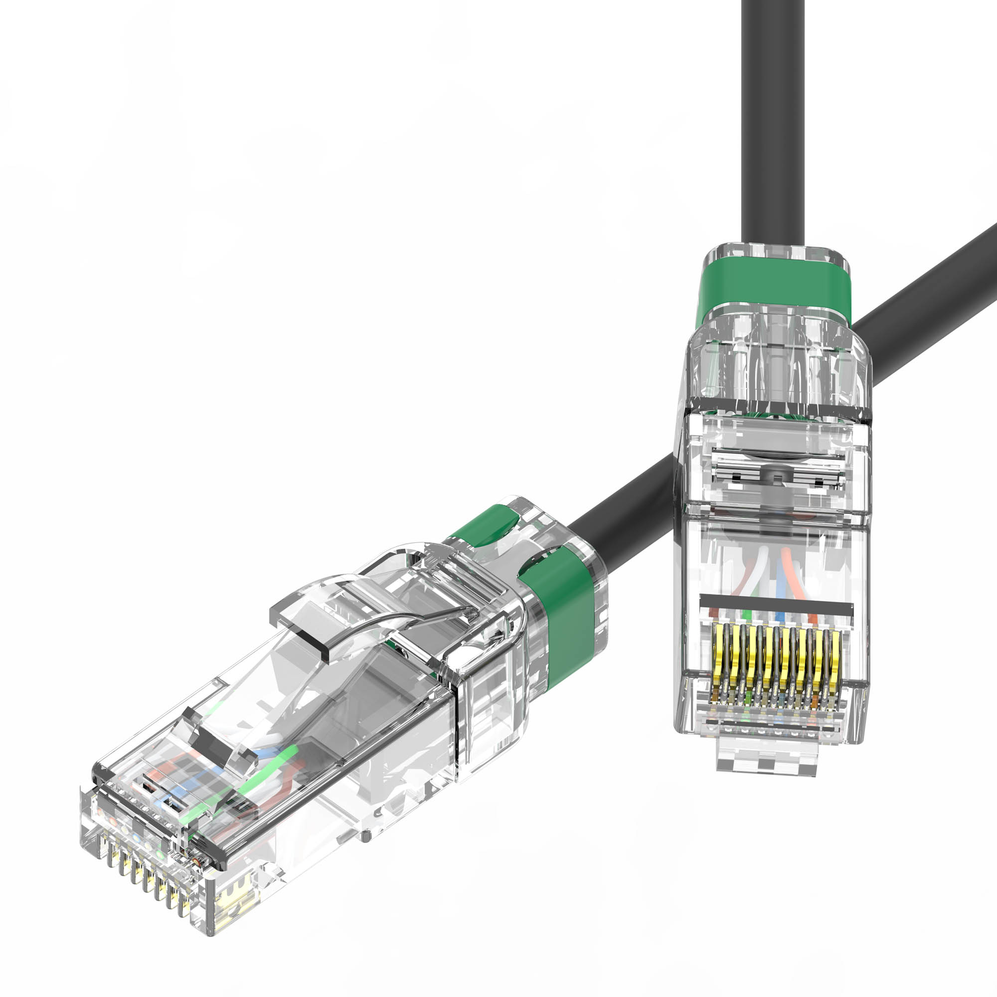 Патч-корд неэкранированный SLIM CAT6A U/UTP 4х2, 28 AWG, LSZH, чёрный, 0,3м