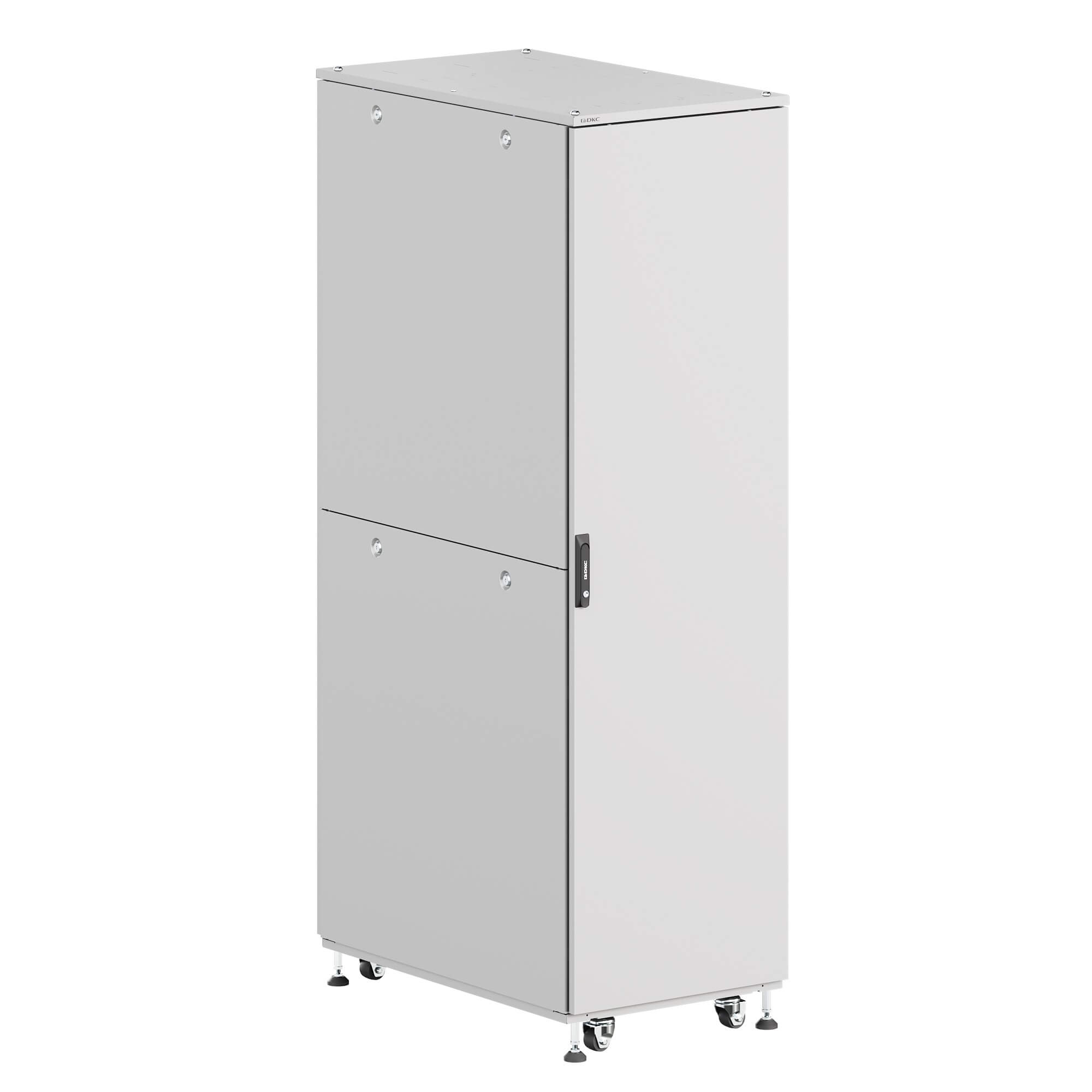 ИТ шкаф напольный 19'' 47U 800x1200мм, крыша с вырубкой, сплошная металл и двойная сплошная металл, двойные боковые панели, серый RAL7035