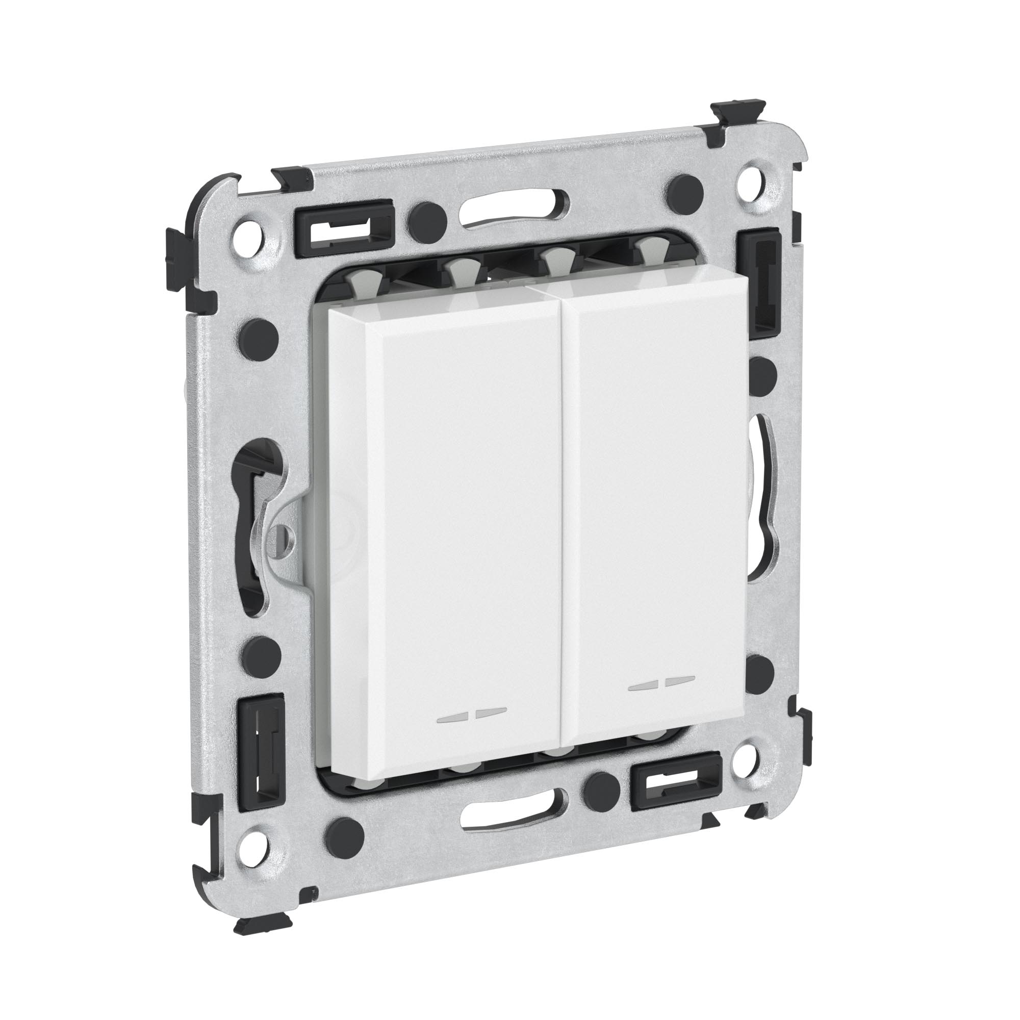 Кнопка двухклавишная в стену, Avanti, белое облако