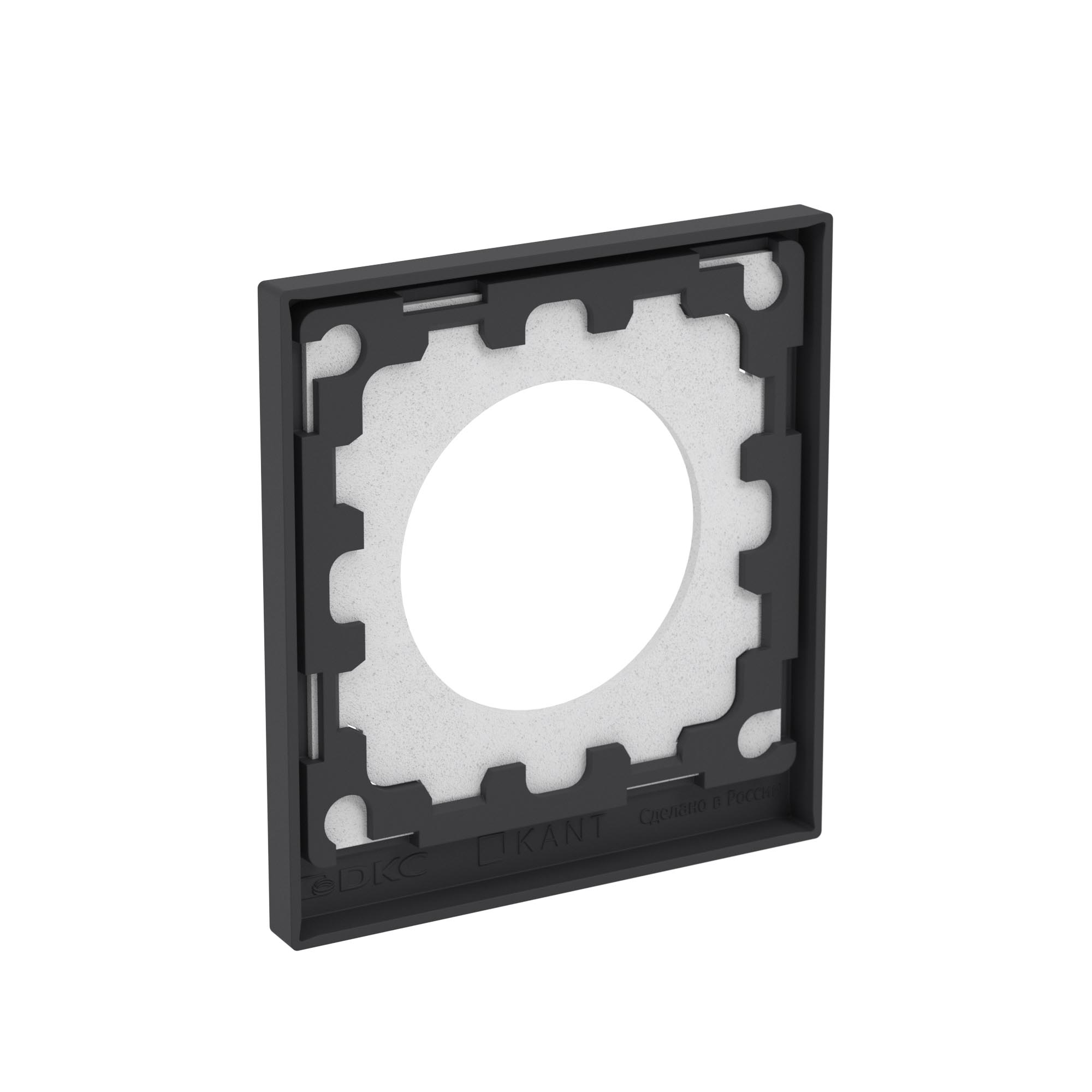 Рамка 1 пост IP44, KANT, черный уголь