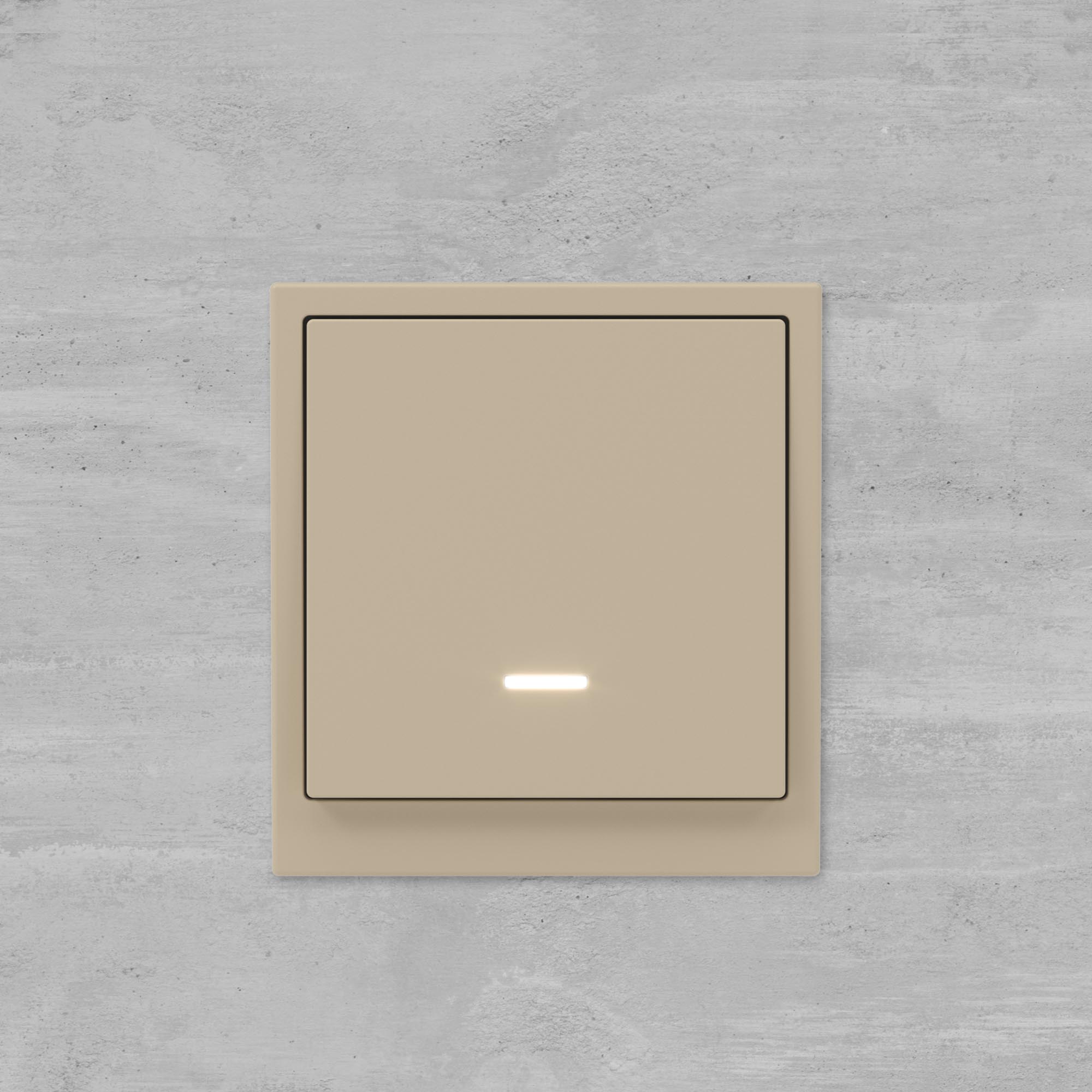 Переключатель одноклавишный с подсветкой, KANT, ванильный марципан